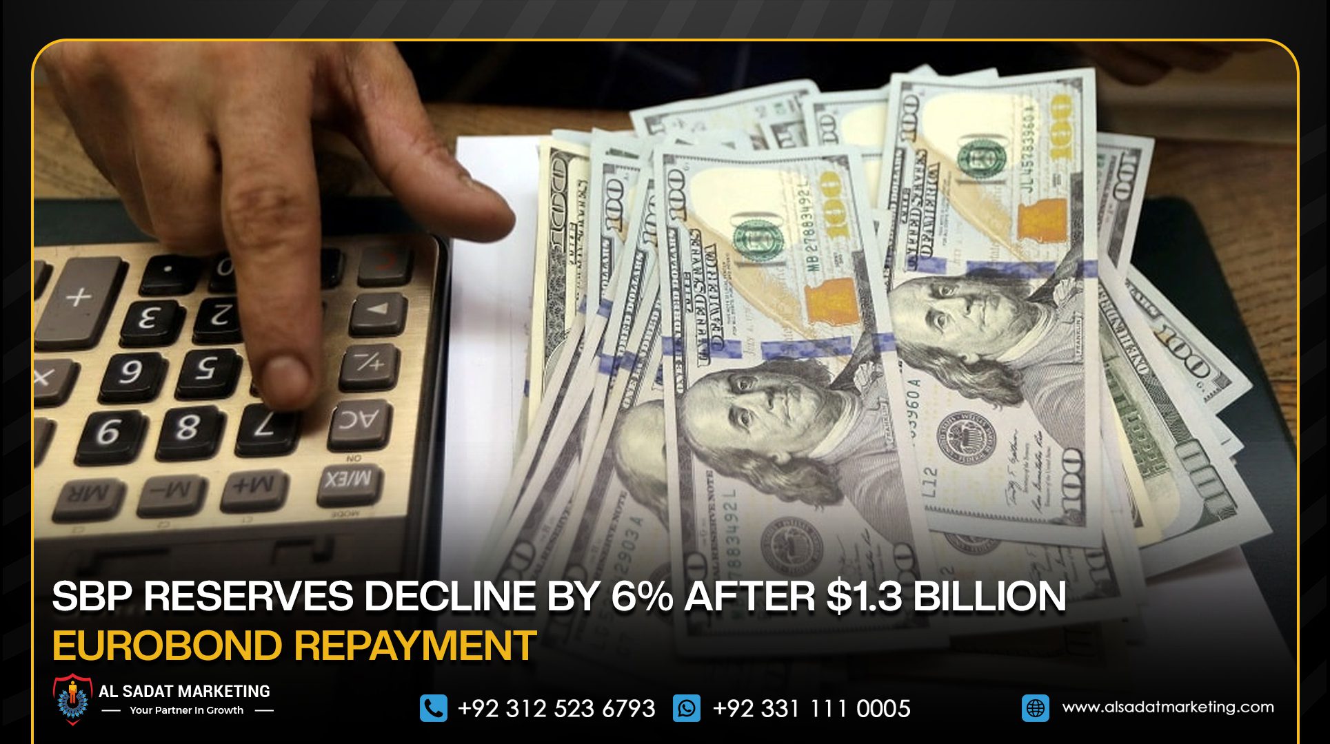 SBP Reserves Decline by 6% After $1.3 Billion Eurobond Repayment