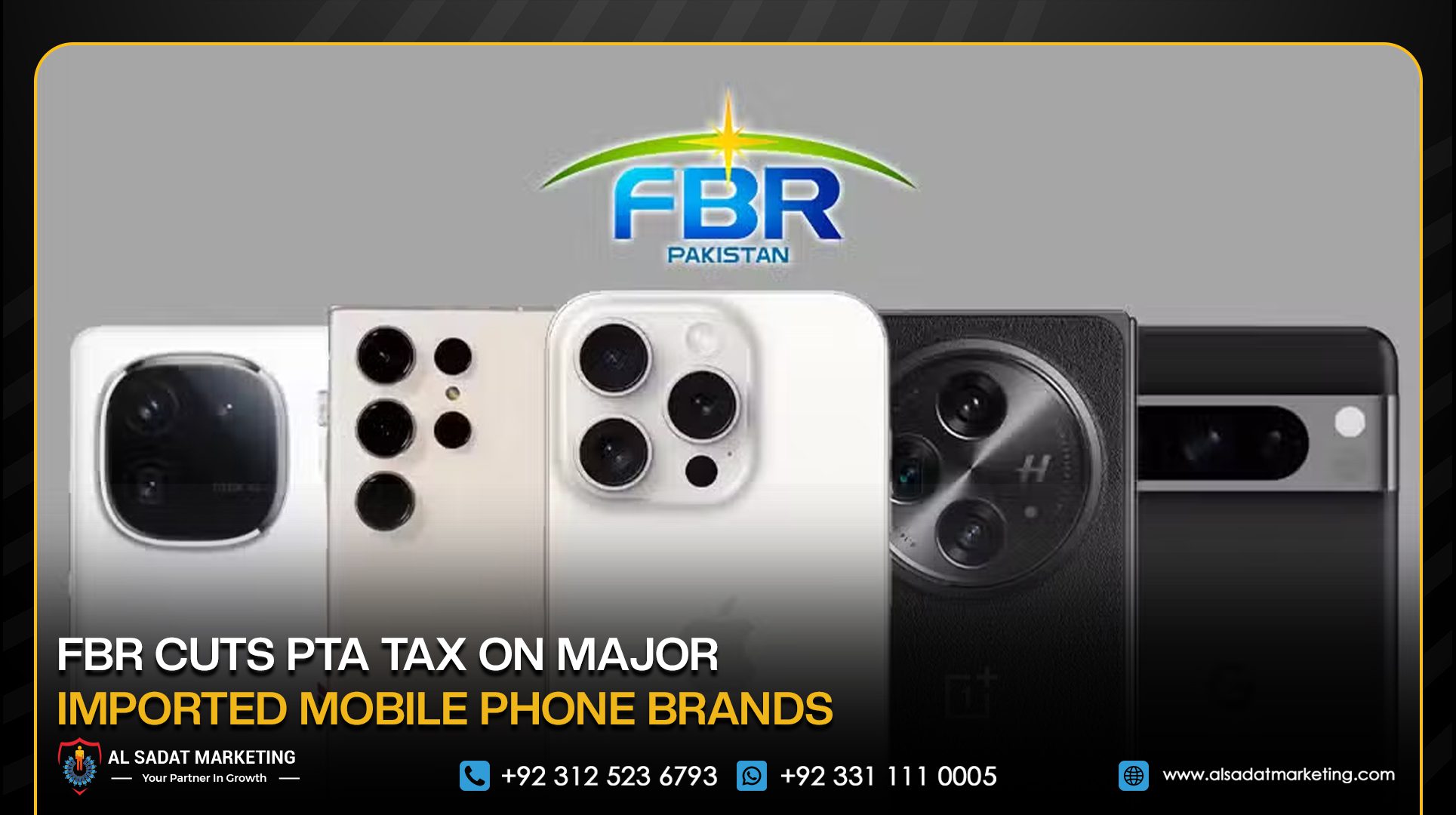 FBR Cuts PTA Tax on Major Imported Mobile Phone Brands