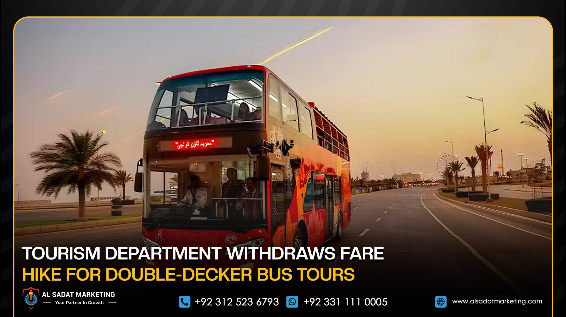 Tourism Department Withdraws Fare Hike for Double-Decker Bus Tours