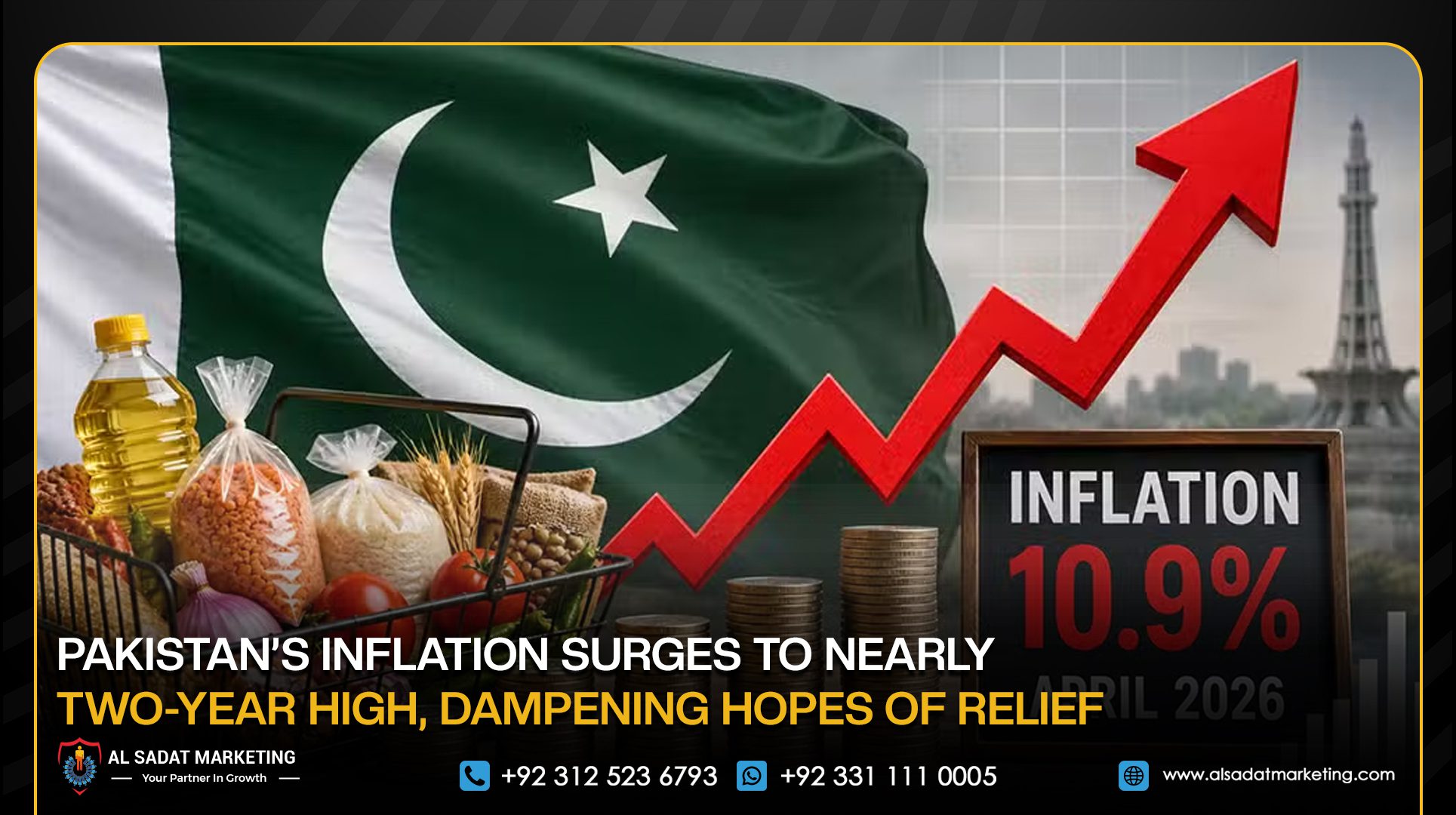 Pakistan’s Inflation Surges to Nearly Two-Year High, Dampening Hopes of Relief