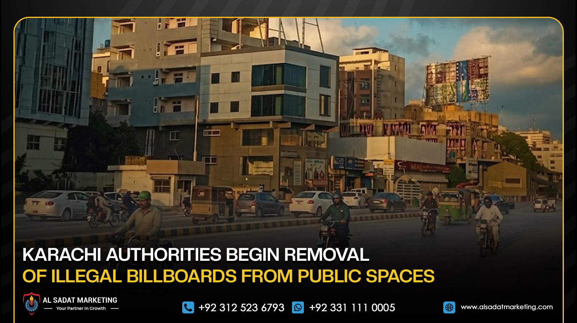 Karachi Authorities Begin Removal of Illegal Billboards From Public Spaces