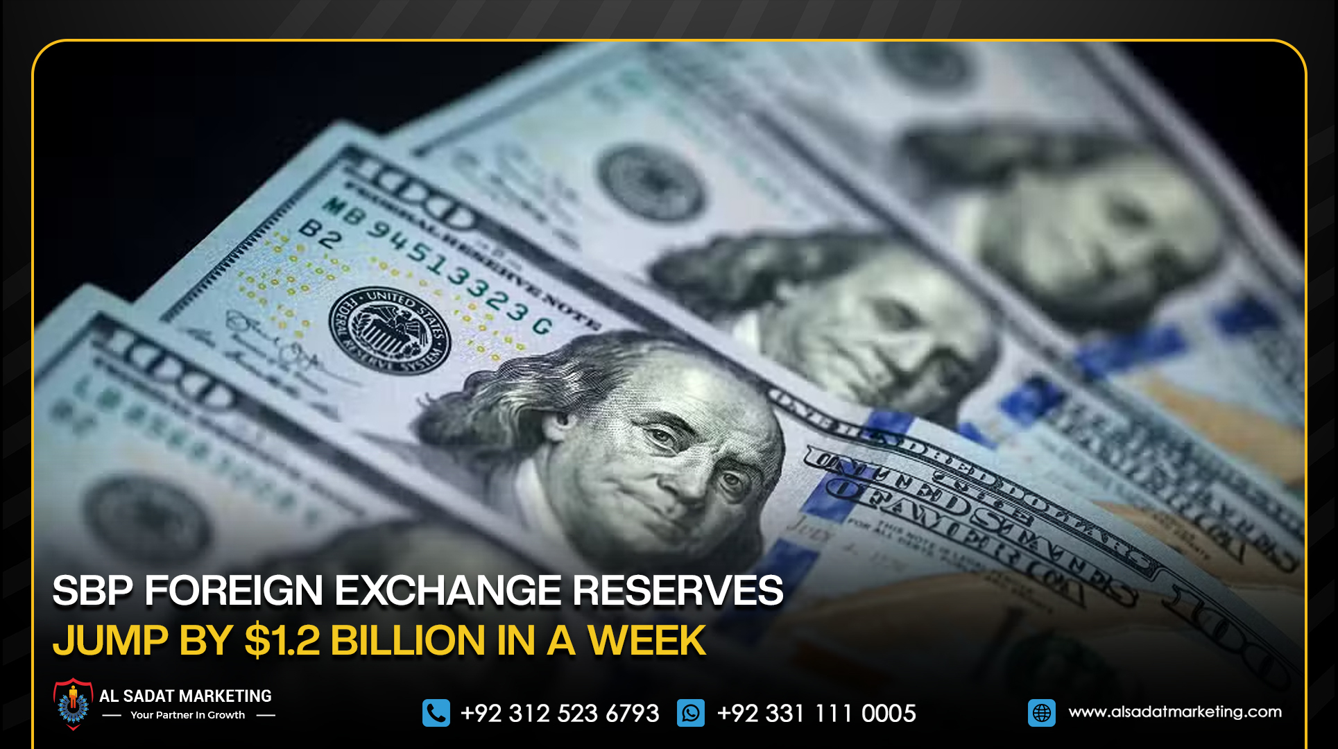 SBP Foreign Exchange Reserves Jump by $1.2 Billion in a Week