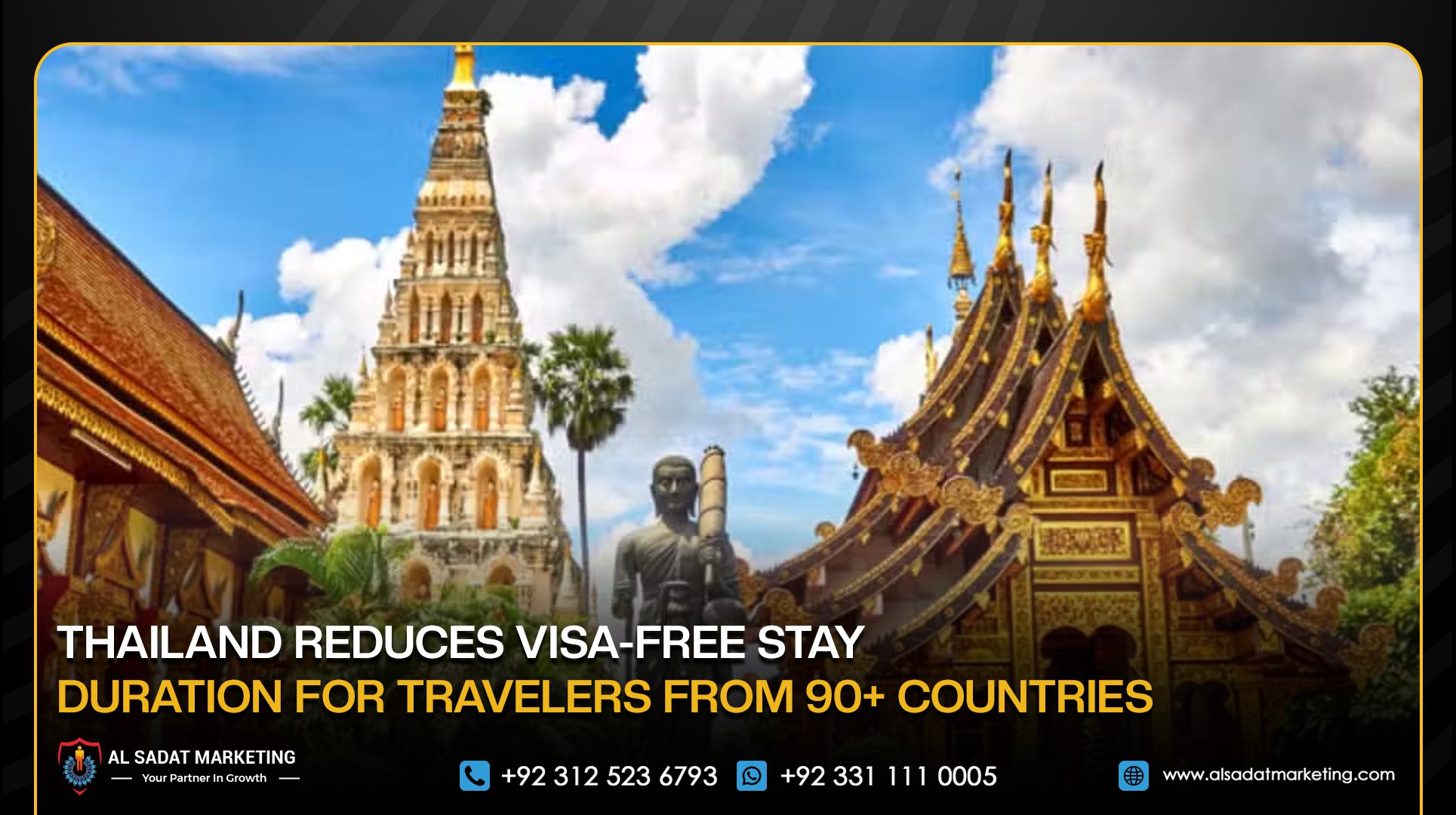 Thailand Reduces Visa-Free Stay Duration for Travelers From 90+ Countries