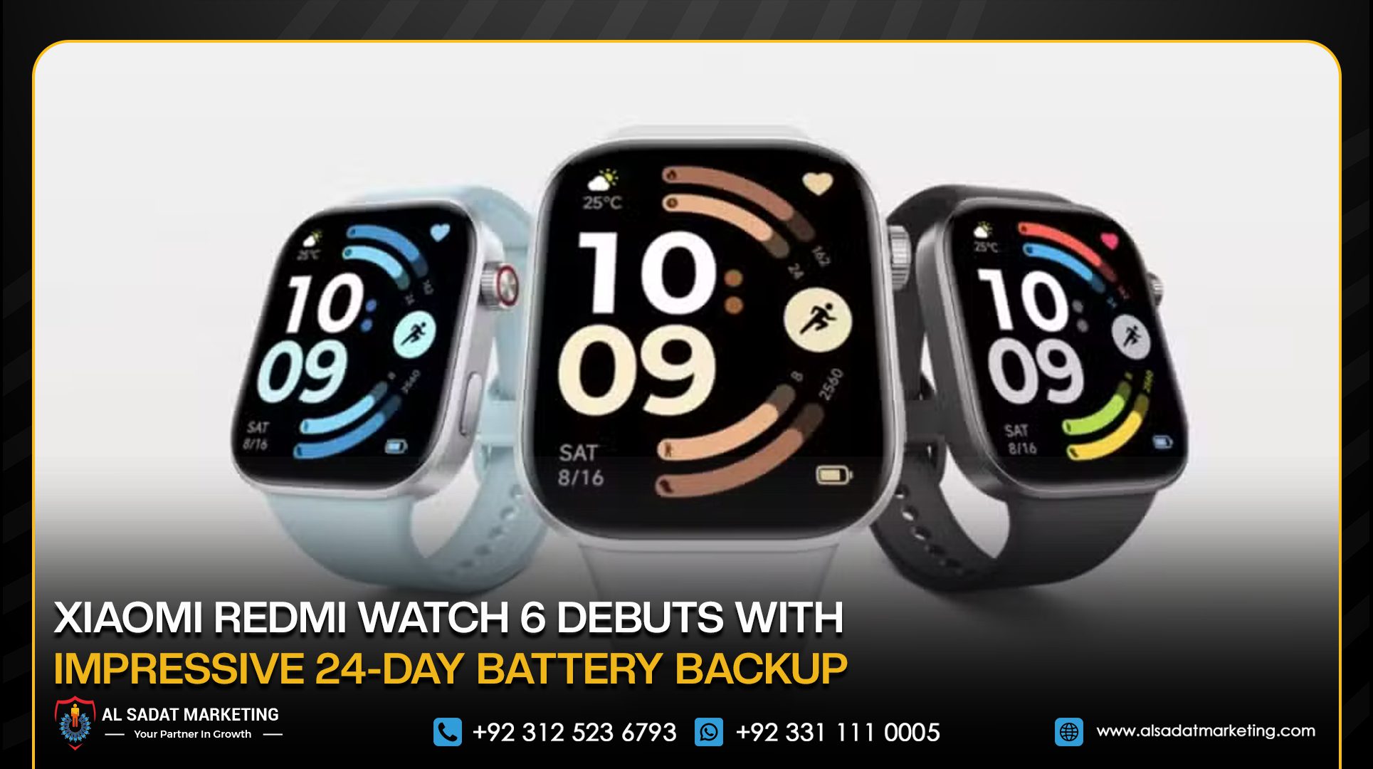 Xiaomi Redmi Watch 6 Debuts With Impressive 24-Day Battery Backup