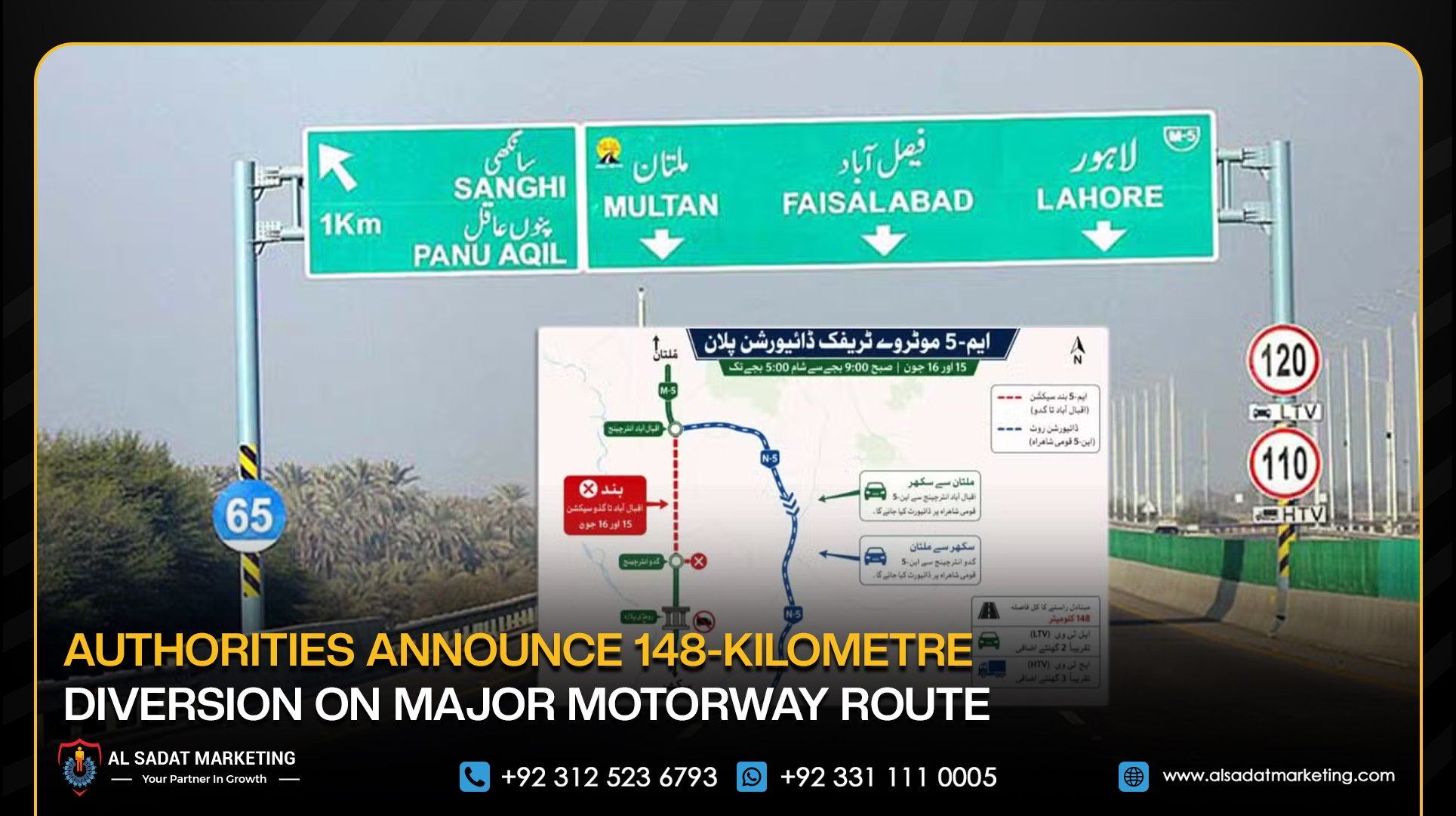 Authorities Announce 148-Kilometre Diversion on Major Motorway Route