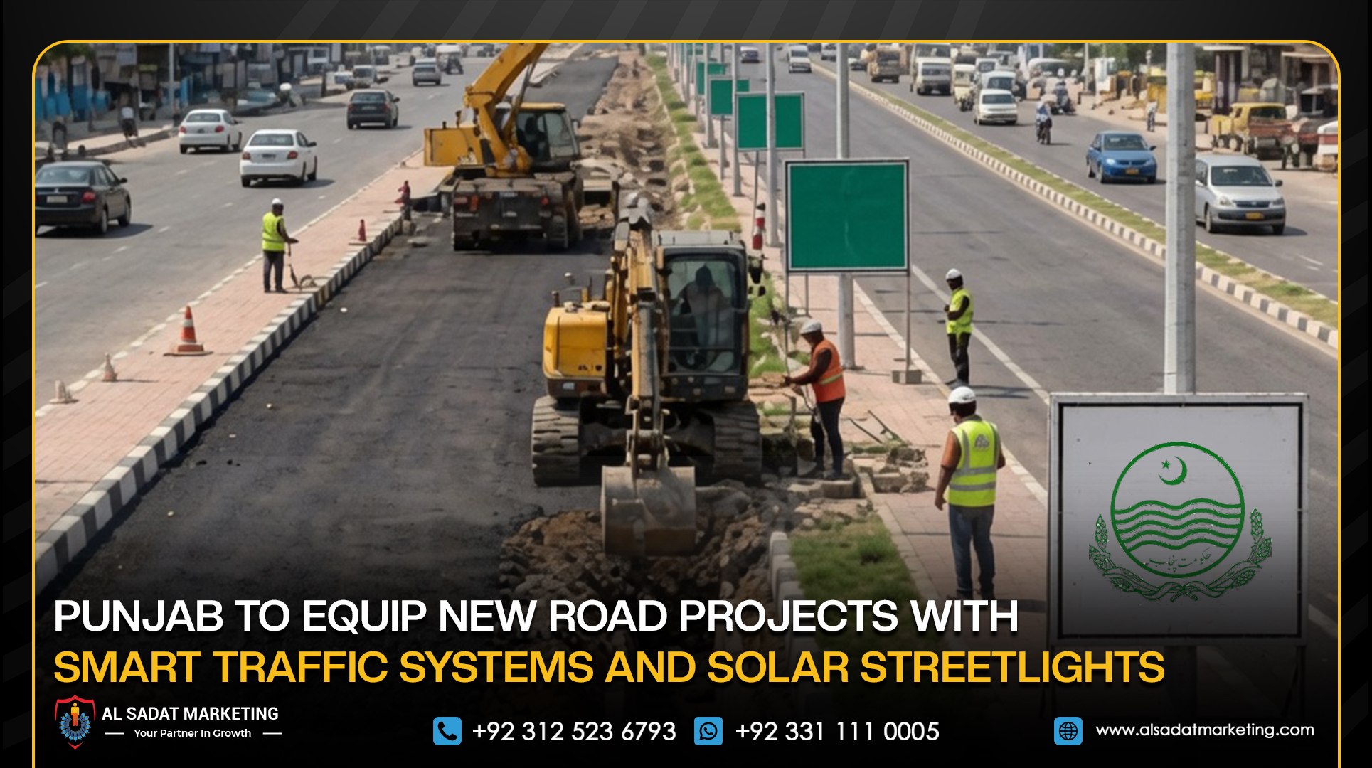Punjab to Equip New Road Projects with Smart Traffic Systems and Solar Streetlights