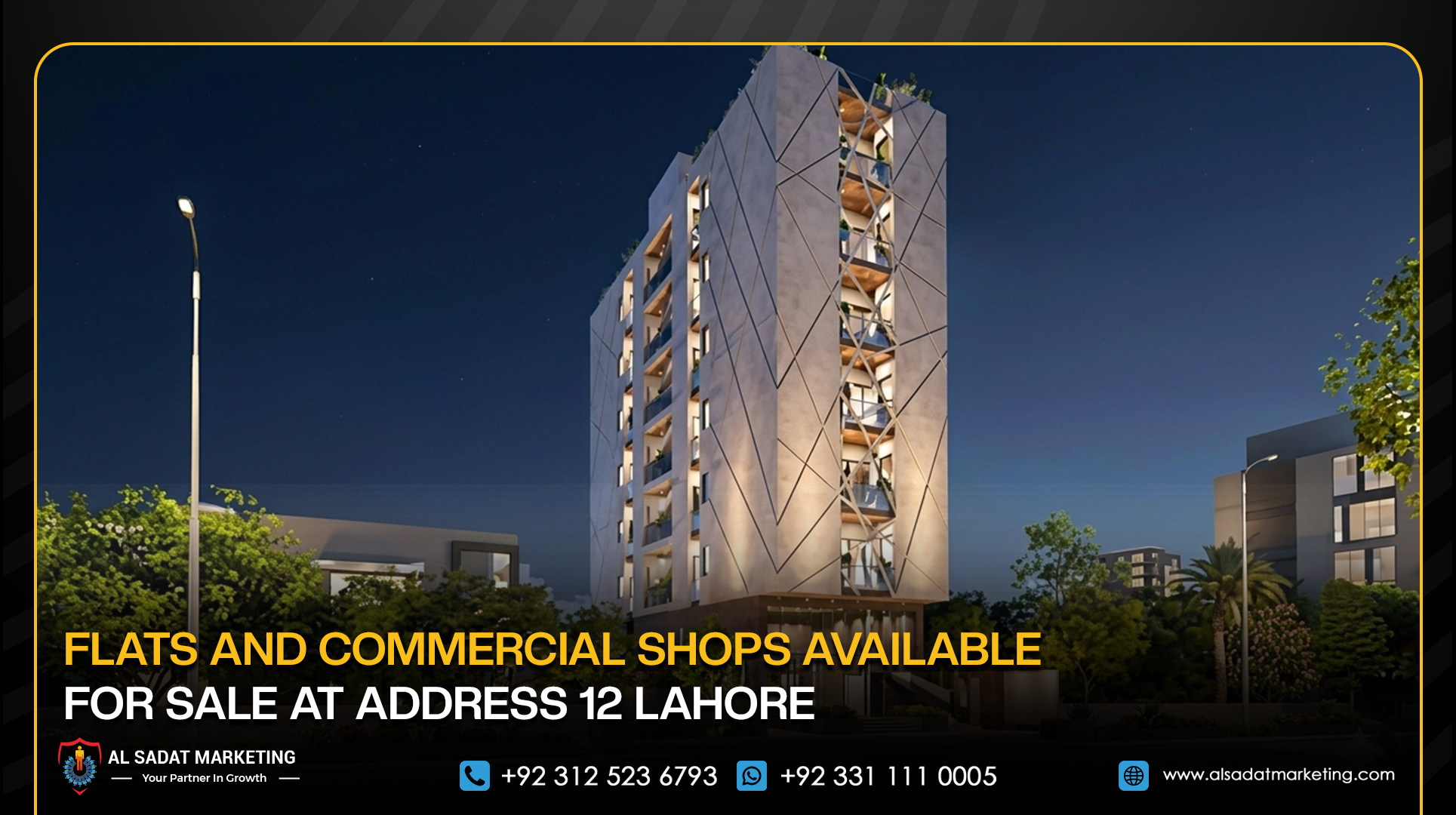 Flats and Commercial Shops Available for Sale at Address 12 Lahore