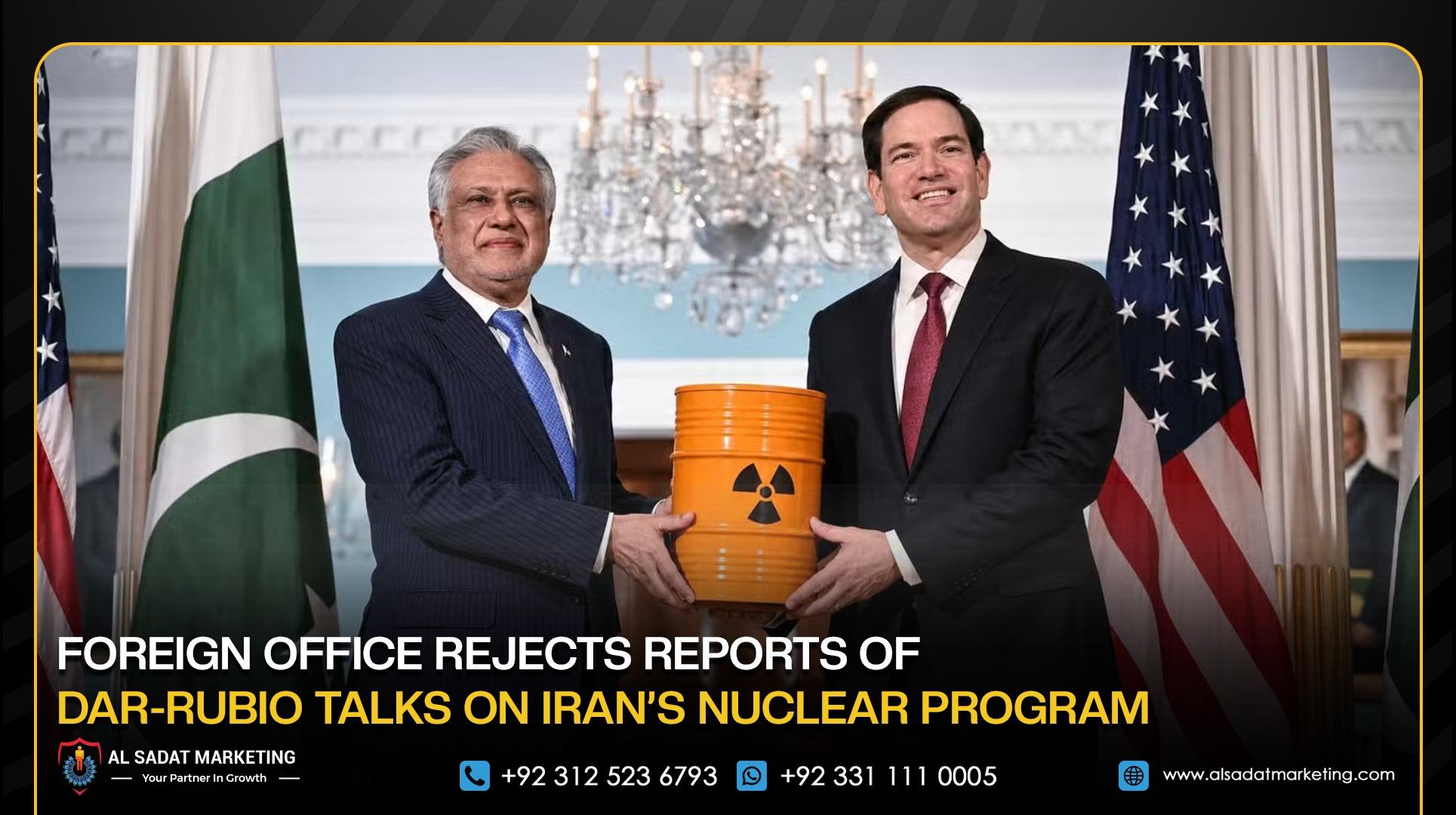 Foreign Office Rejects Reports of Dar-Rubio Talks on Iran’s Nuclear Program
