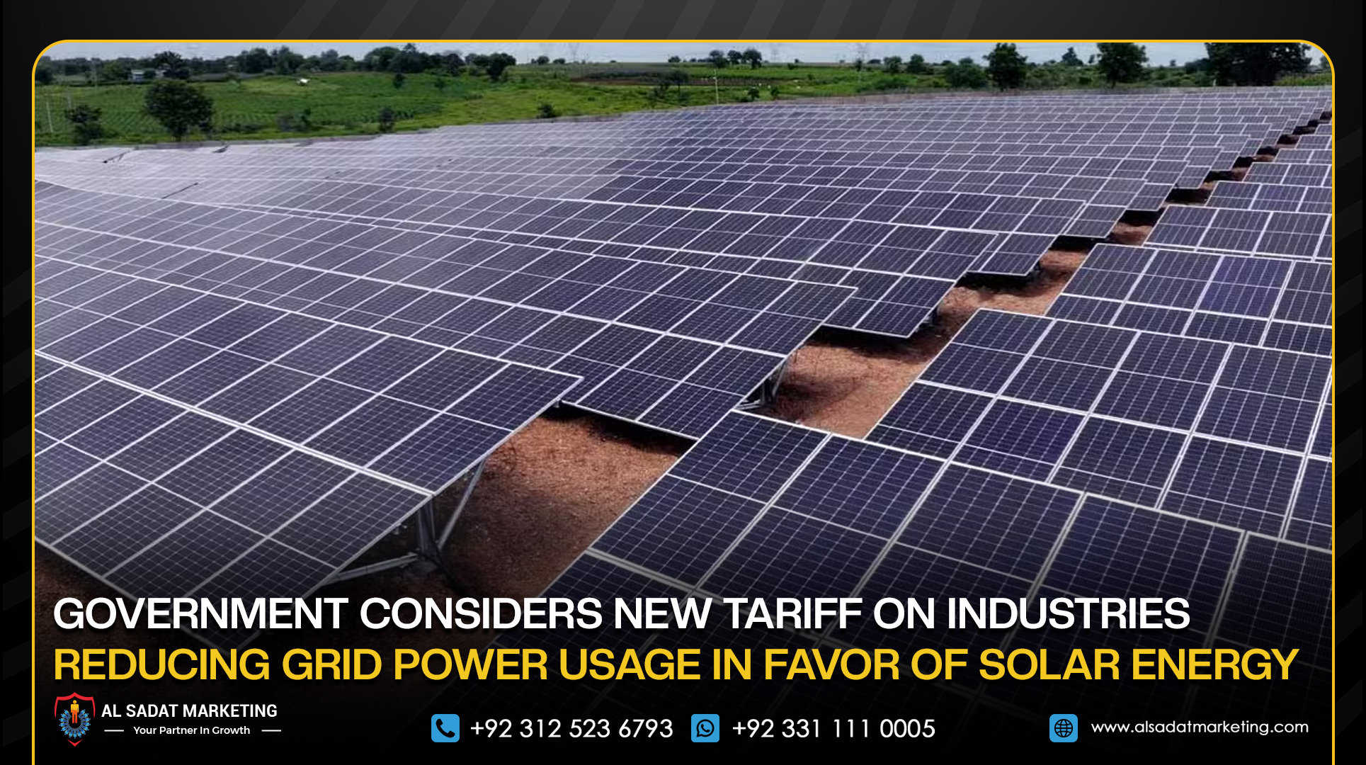 Government Considers New Tariff on Industries Reducing Grid Power Usage in Favor of Solar Energy