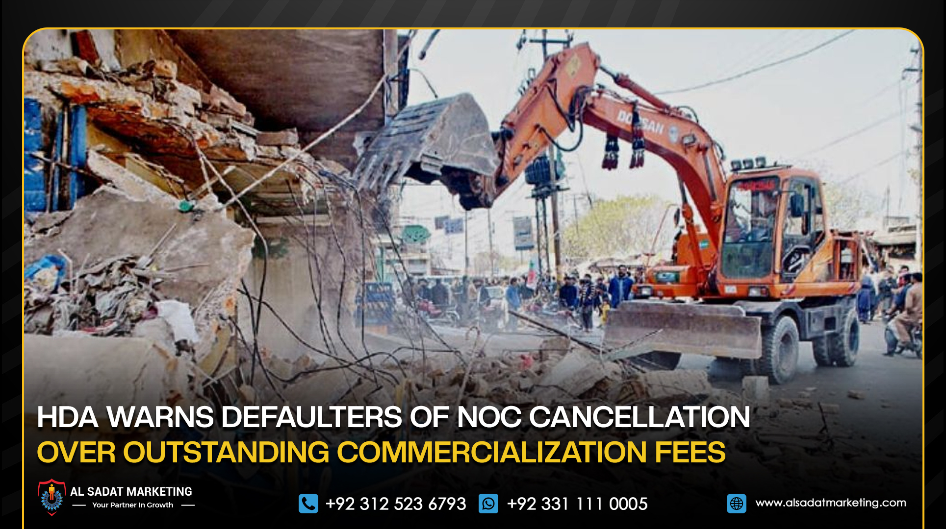 HDA Warns Defaulters of NOC Cancellation Over Outstanding Commercialization Fees
