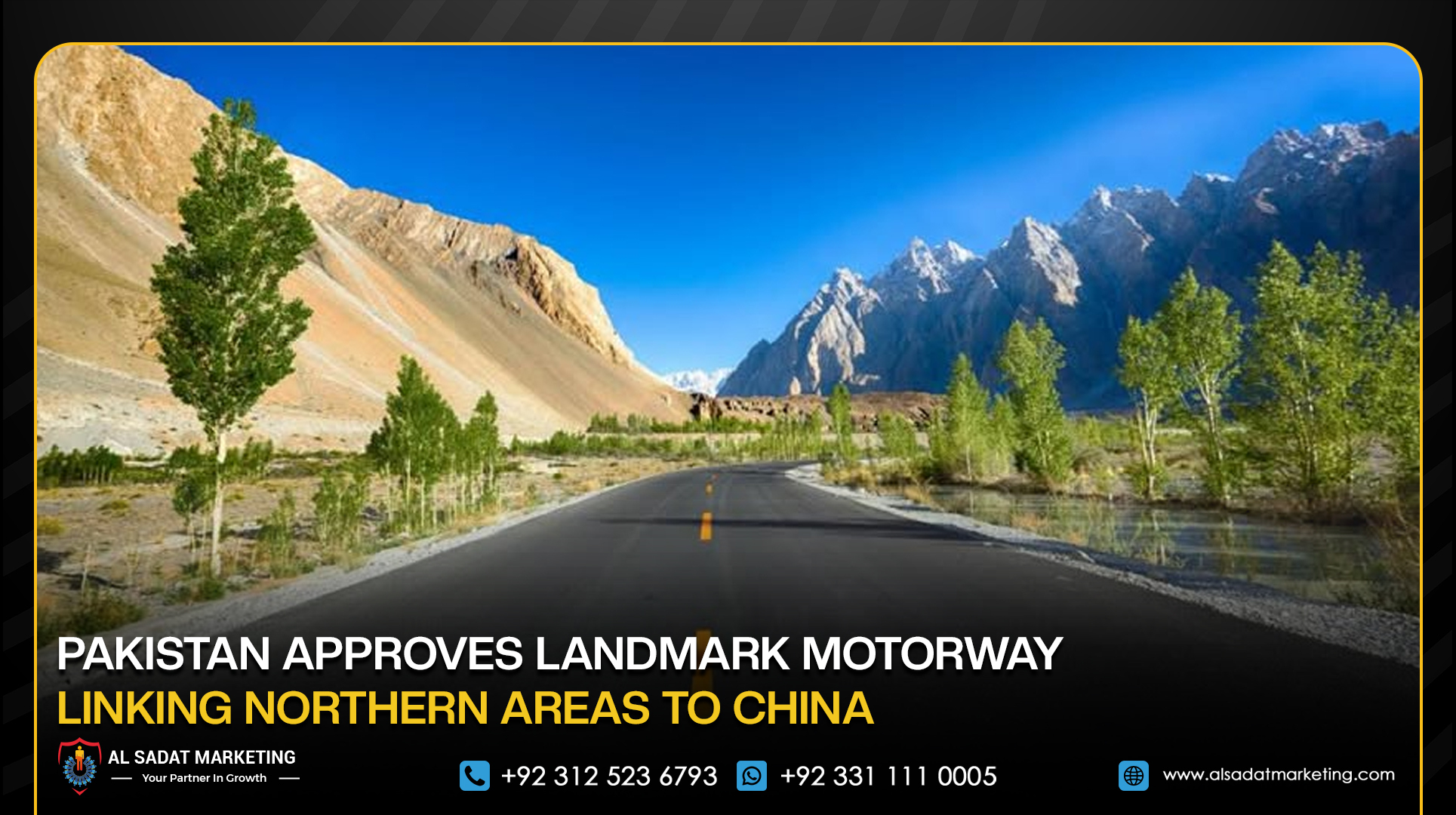 Pakistan Approves Landmark Motorway Linking Northern Areas to China