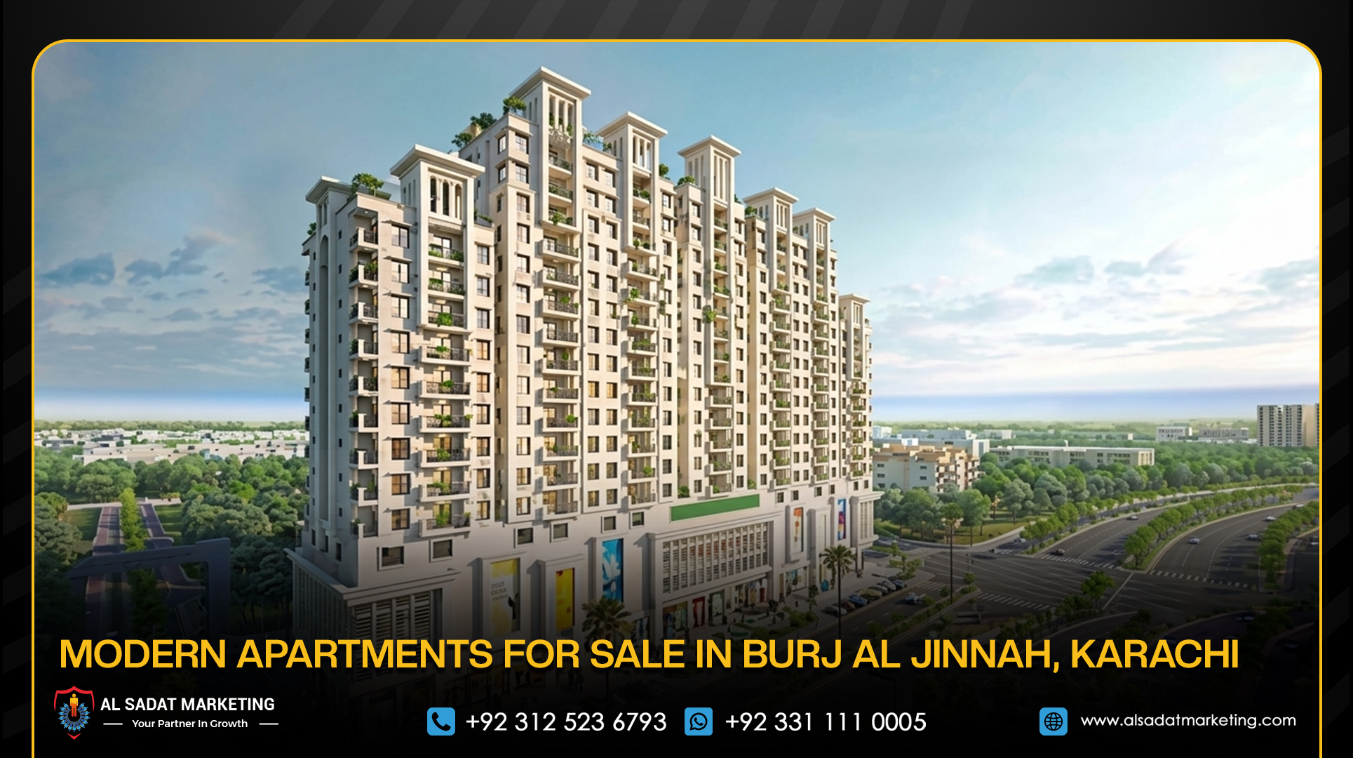 Modern Apartments for Sale in Burj Al Jinnah, Karachi