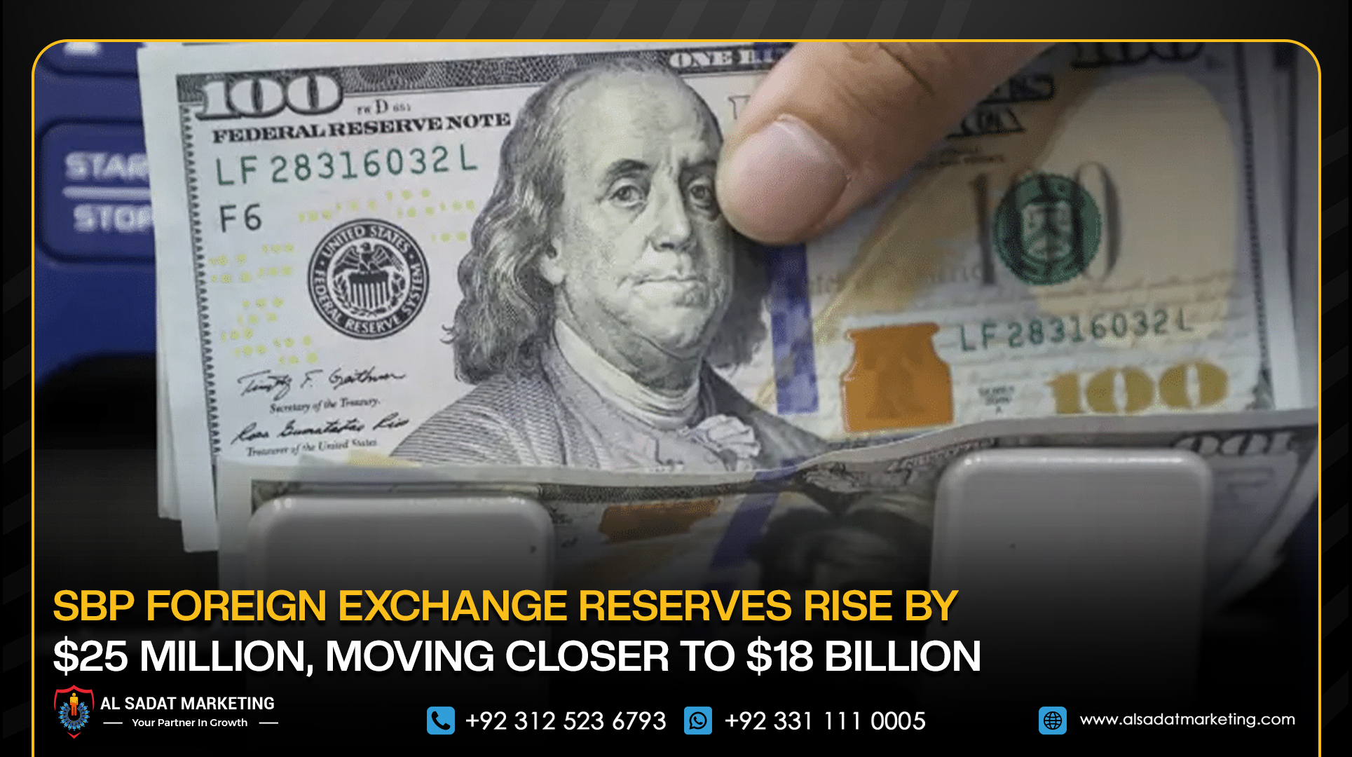 SBP Foreign Exchange Reserves Rise by $25 Million, Moving Closer to $18 Billion