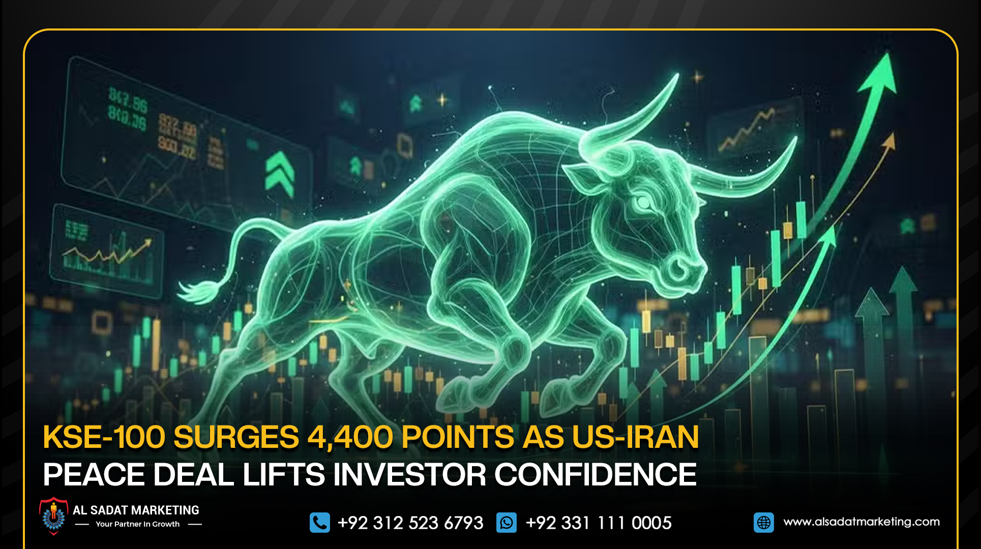 KSE-100 Surges 4,400 Points as US-Iran Peace Deal Lifts Investor Confidence
