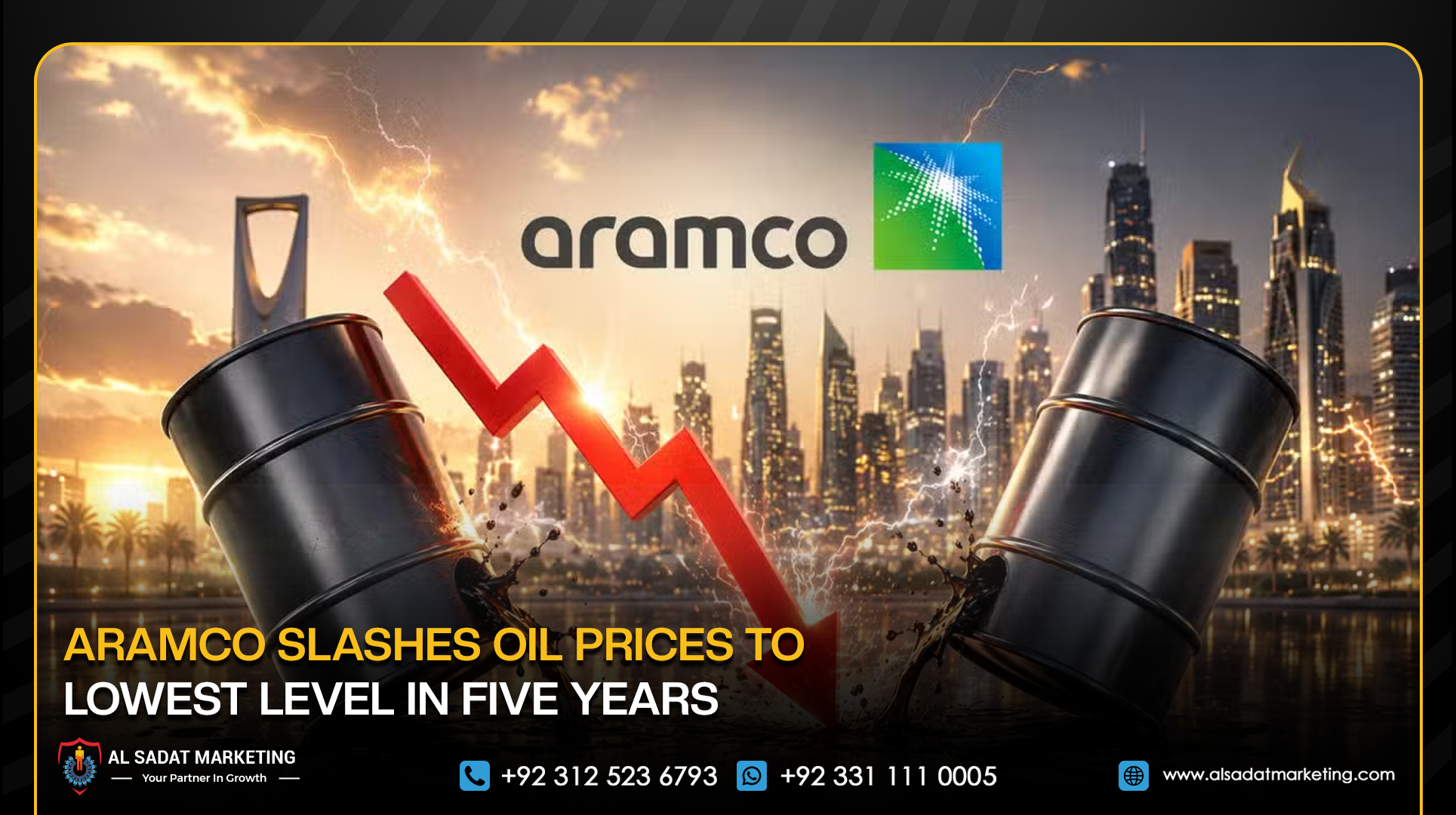 Aramco Slashes Oil Prices to Lowest Level in Five Years