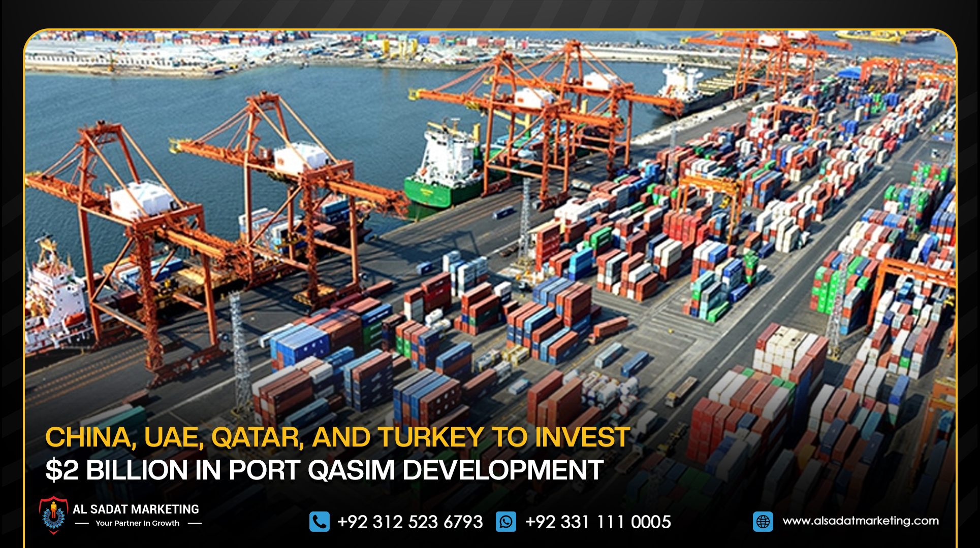 China, UAE, Qatar, and Turkey to Invest $2 Billion in Port Qasim Development