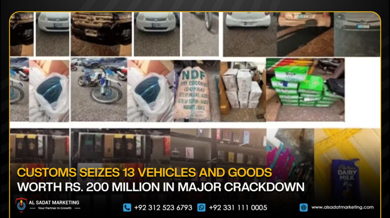Customs Seizes 13 Vehicles and Goods Worth Rs. 200 Million in Major Crackdown