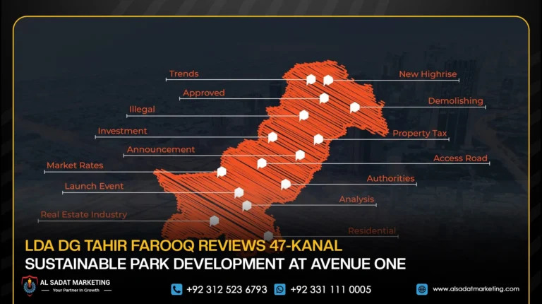 LDA DG Tahir Farooq Reviews 47-Kanal Sustainable Park Development at Avenue One
