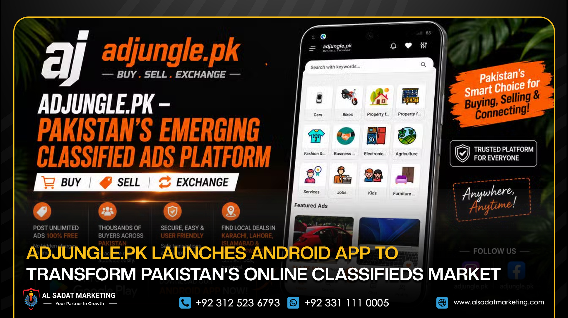 Adjungle.pk Launches Android App to Transform Pakistan’s Online Classifieds Market