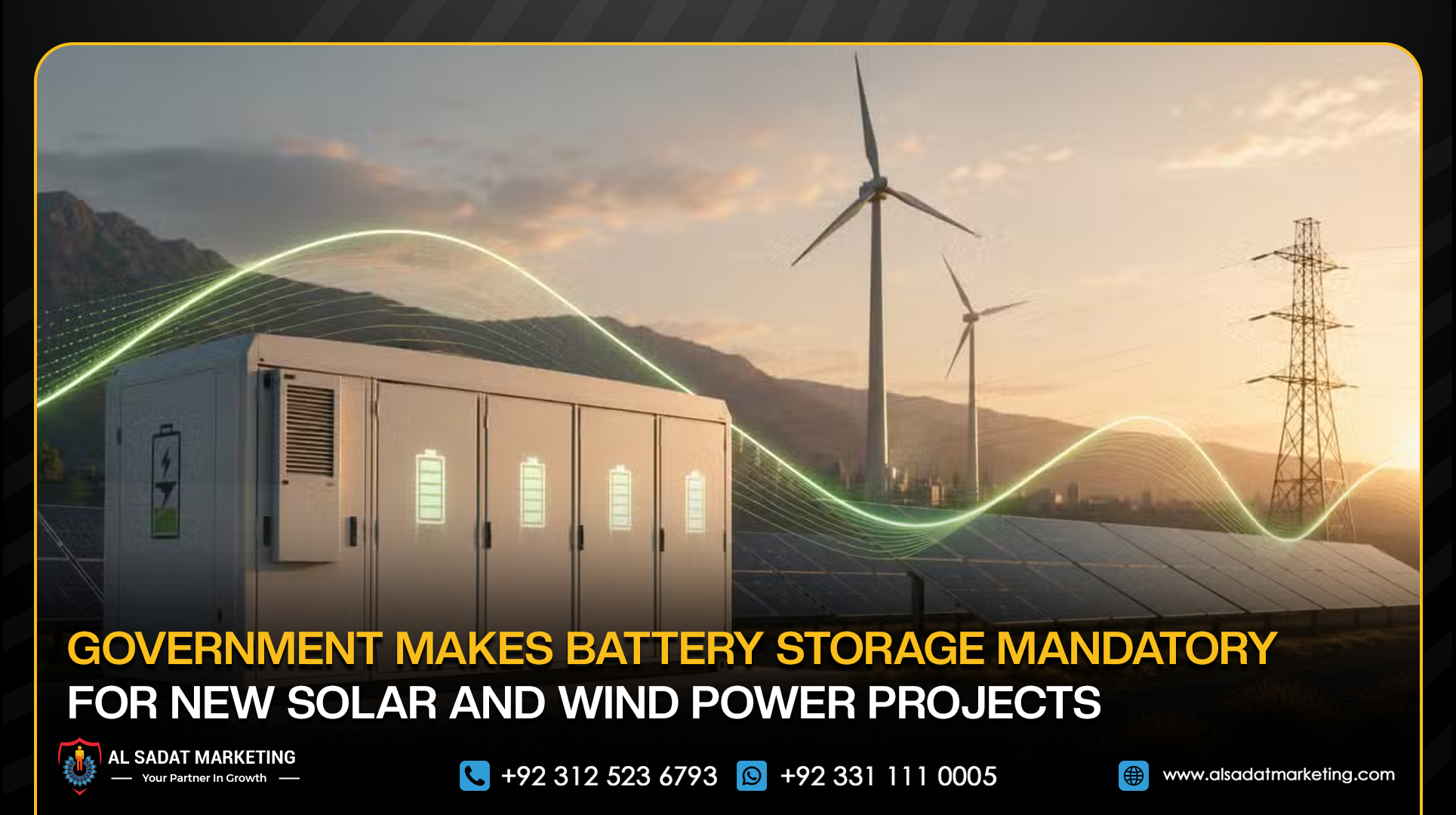 Government Makes Battery Storage Mandatory for New Solar and Wind Power Projects