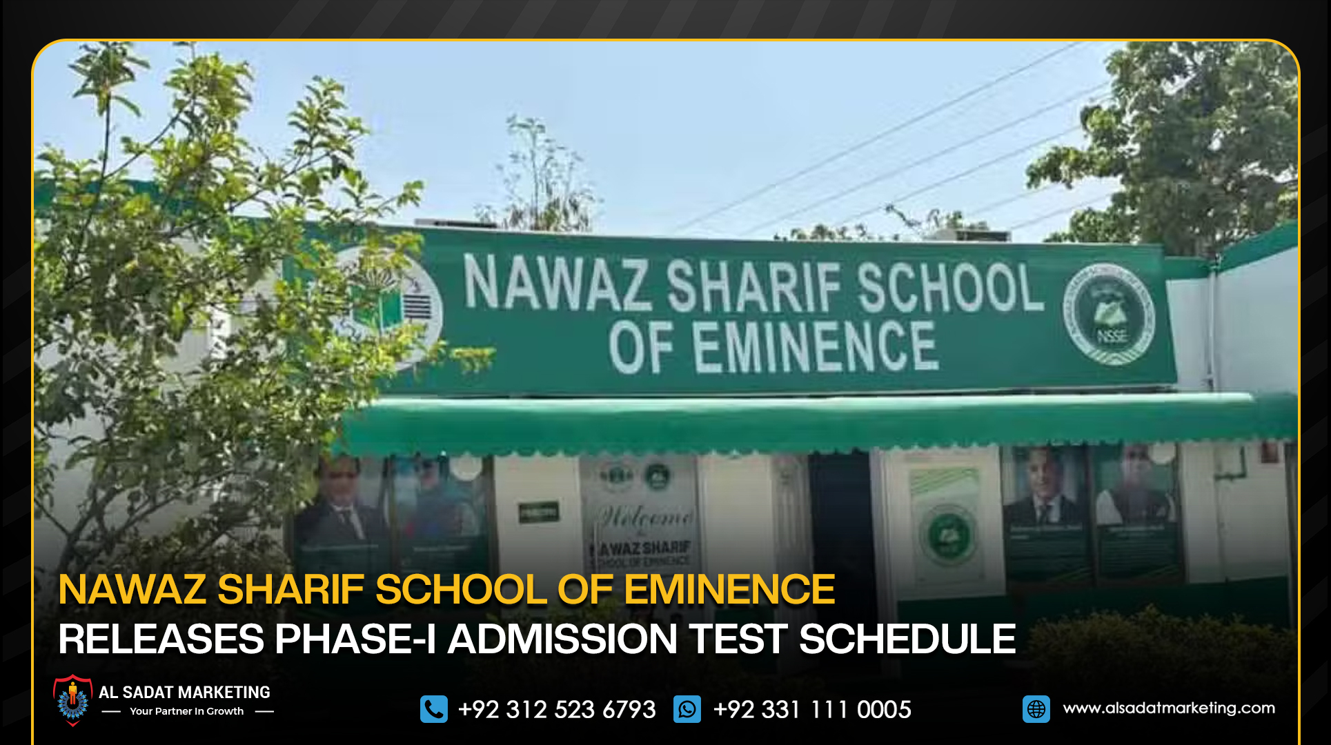 Nawaz Sharif School of Eminence Releases Phase-I Admission Test Schedule