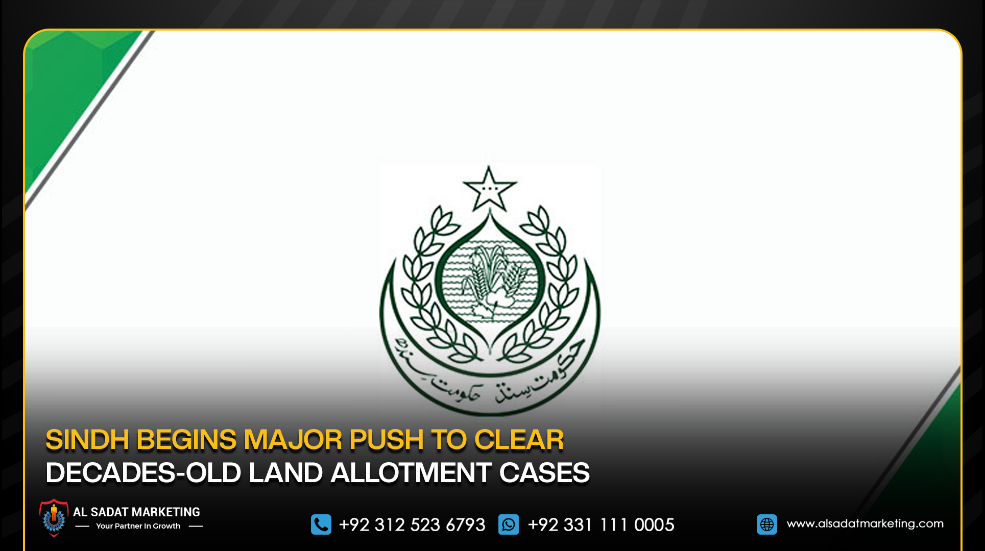 Sindh Begins Major Push to Clear Decades-Old Land Allotment Cases