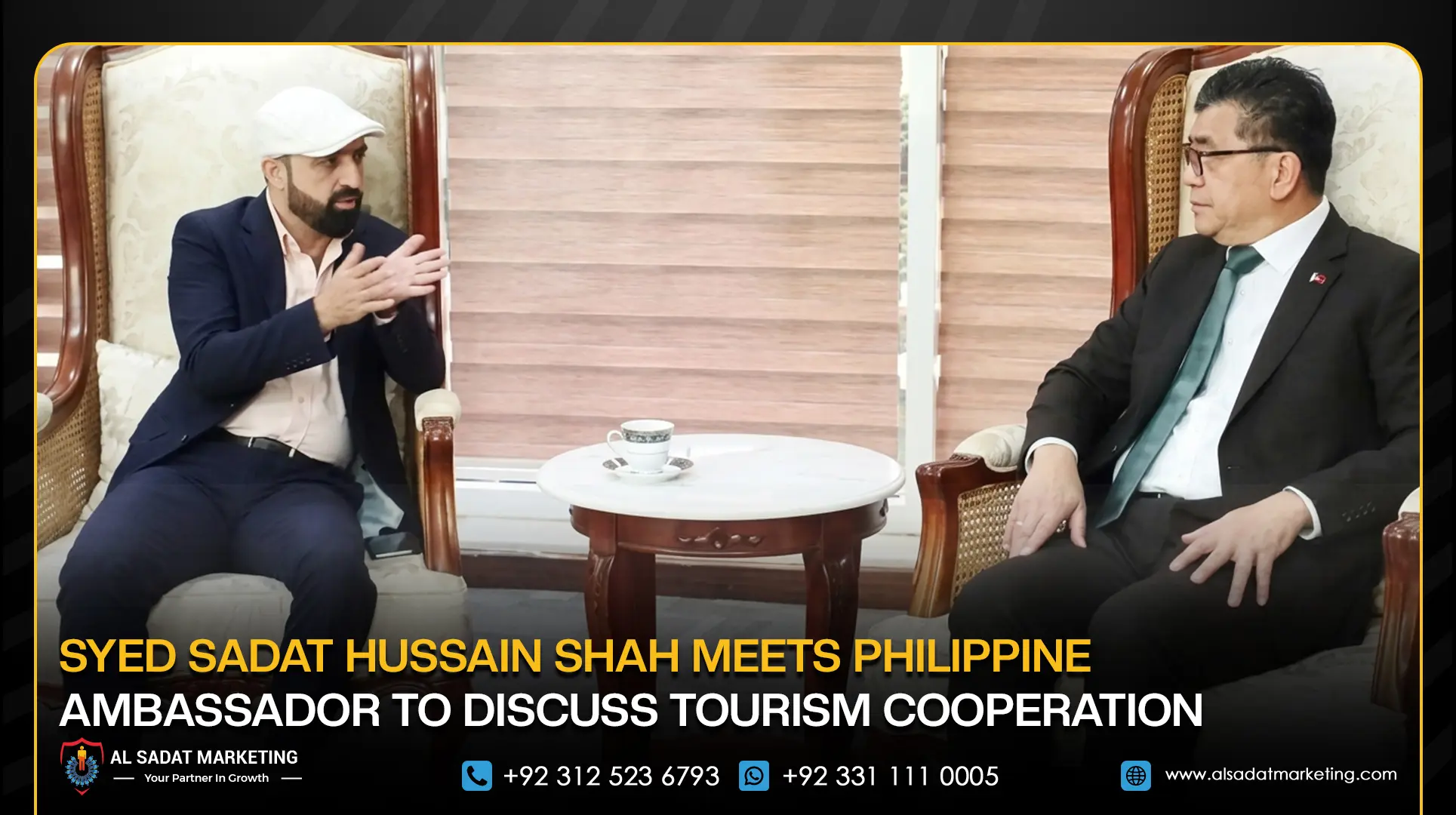 Syed Sadat Hussain Shah Meets Philippine Ambassador to Discuss Tourism Cooperation