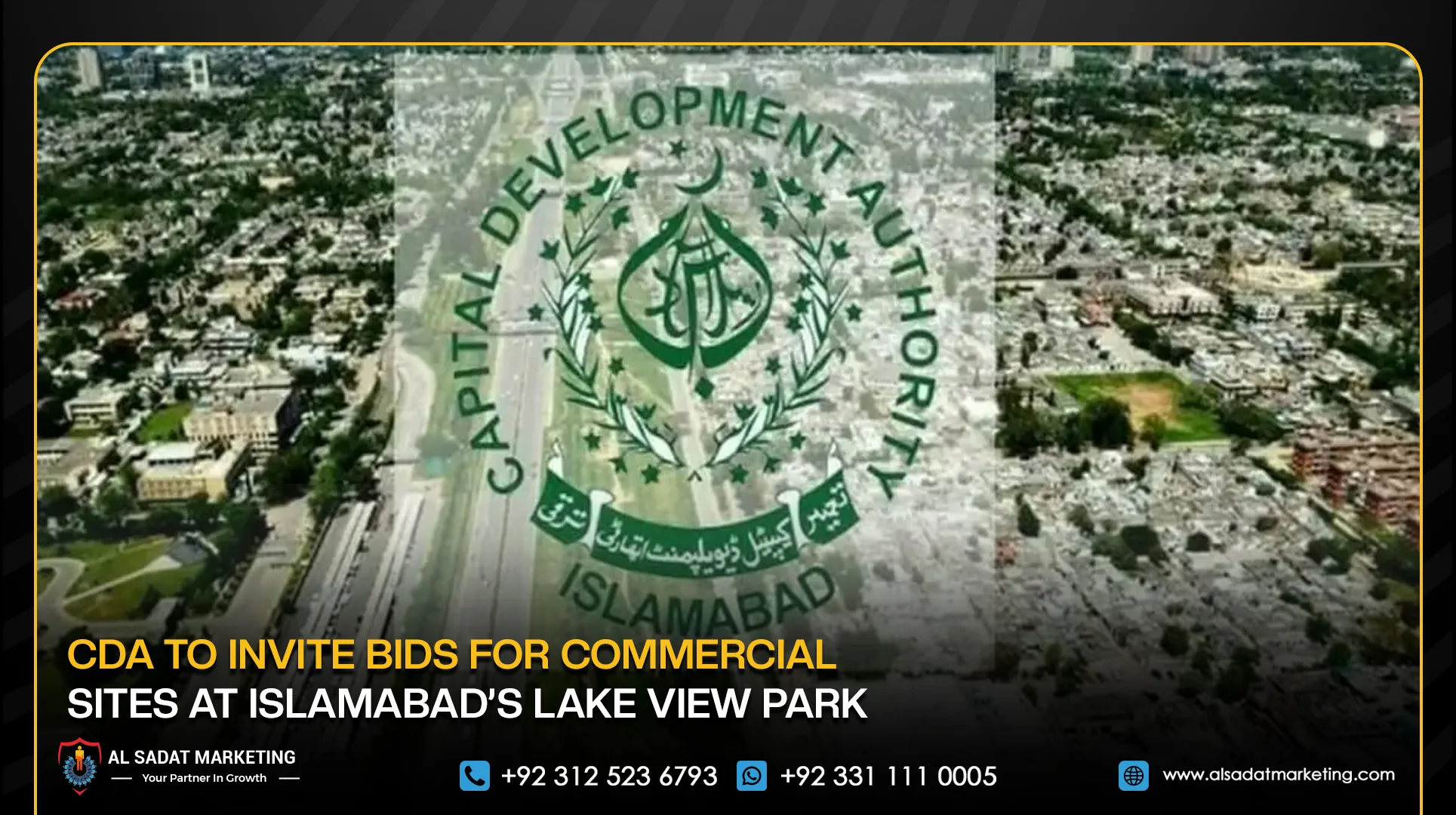 CDA to Invite Bids for Commercial Sites at Islamabad’s Lake View Park