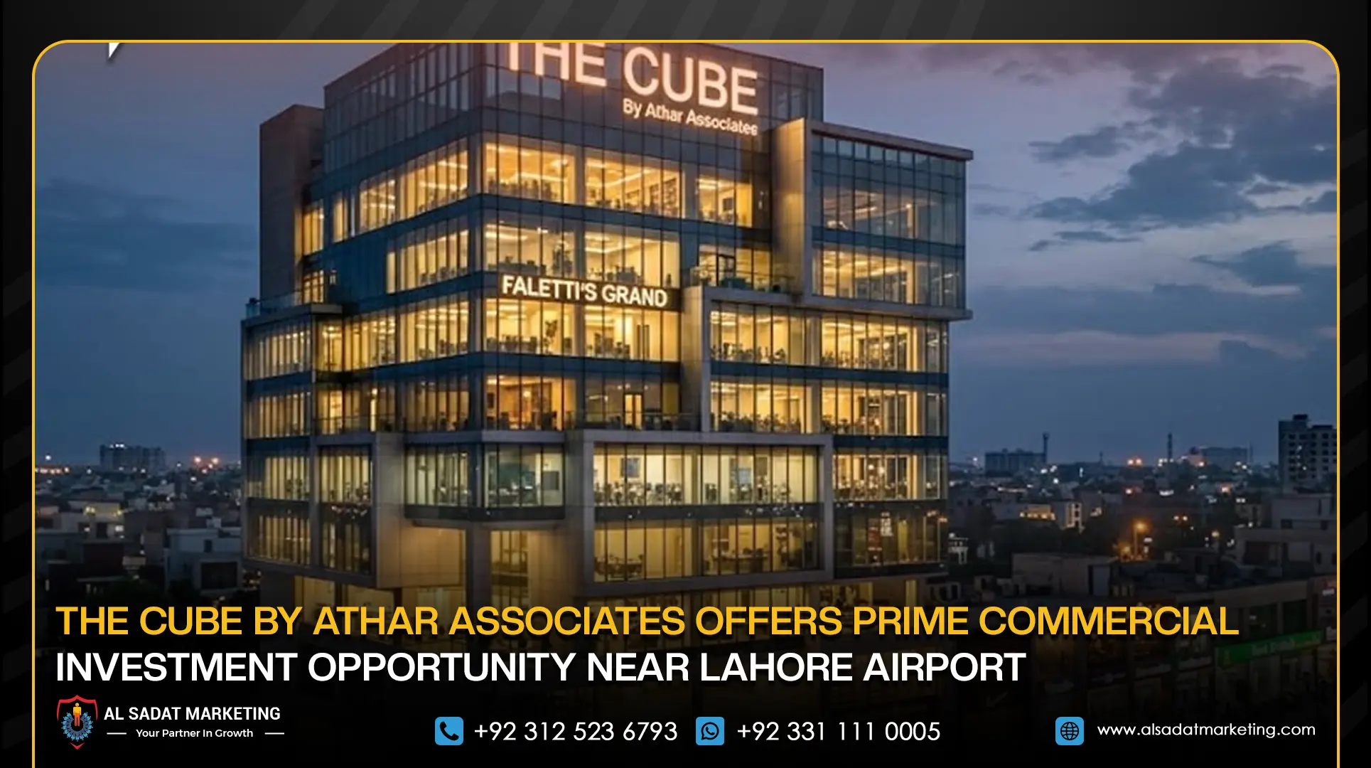 The Cube by Athar Associates Offers Prime Commercial Investment Opportunity Near Lahore Airport
