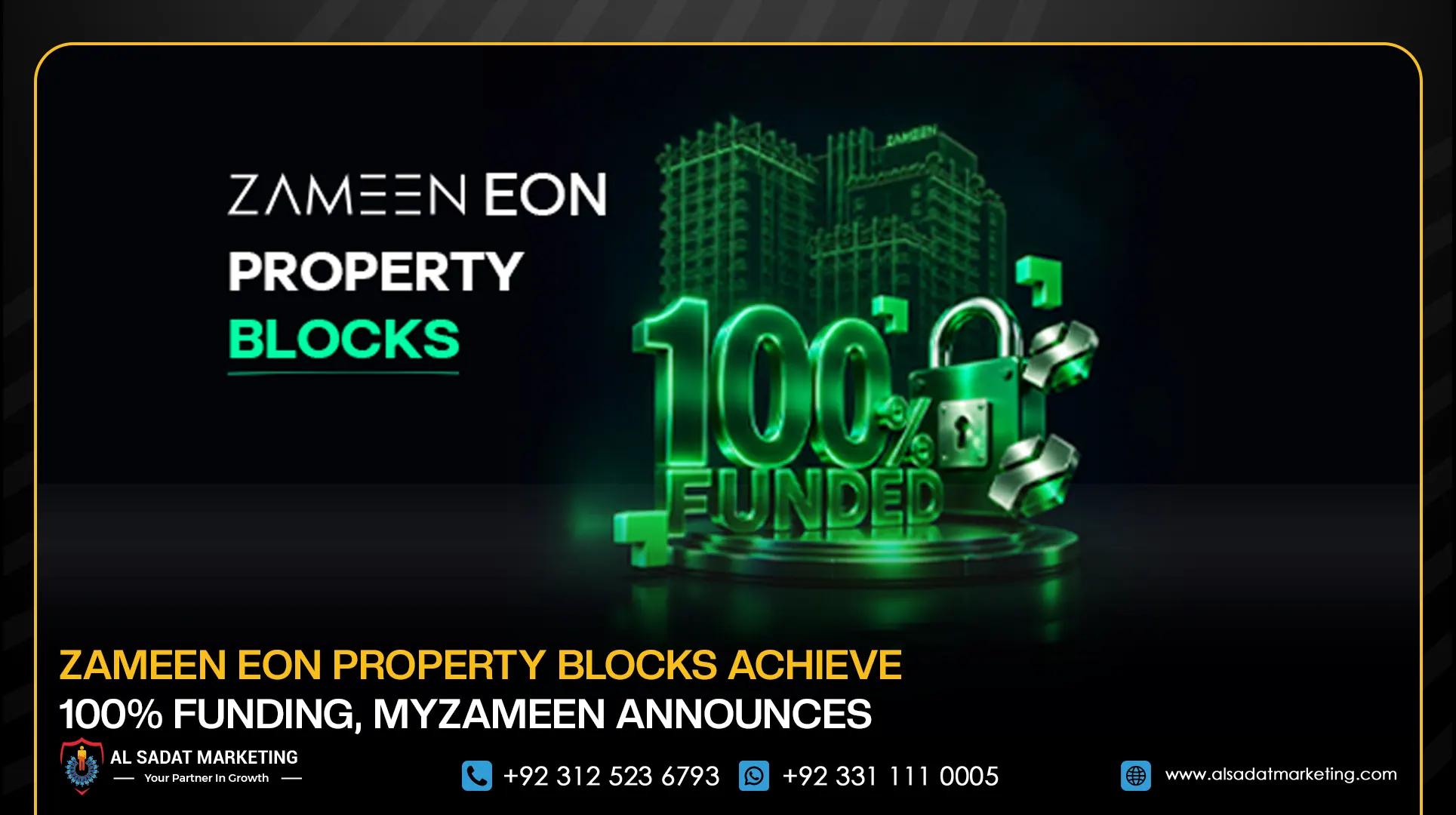 Zameen Eon Property Blocks Achieve 100% Funding, MyZameen Announces
