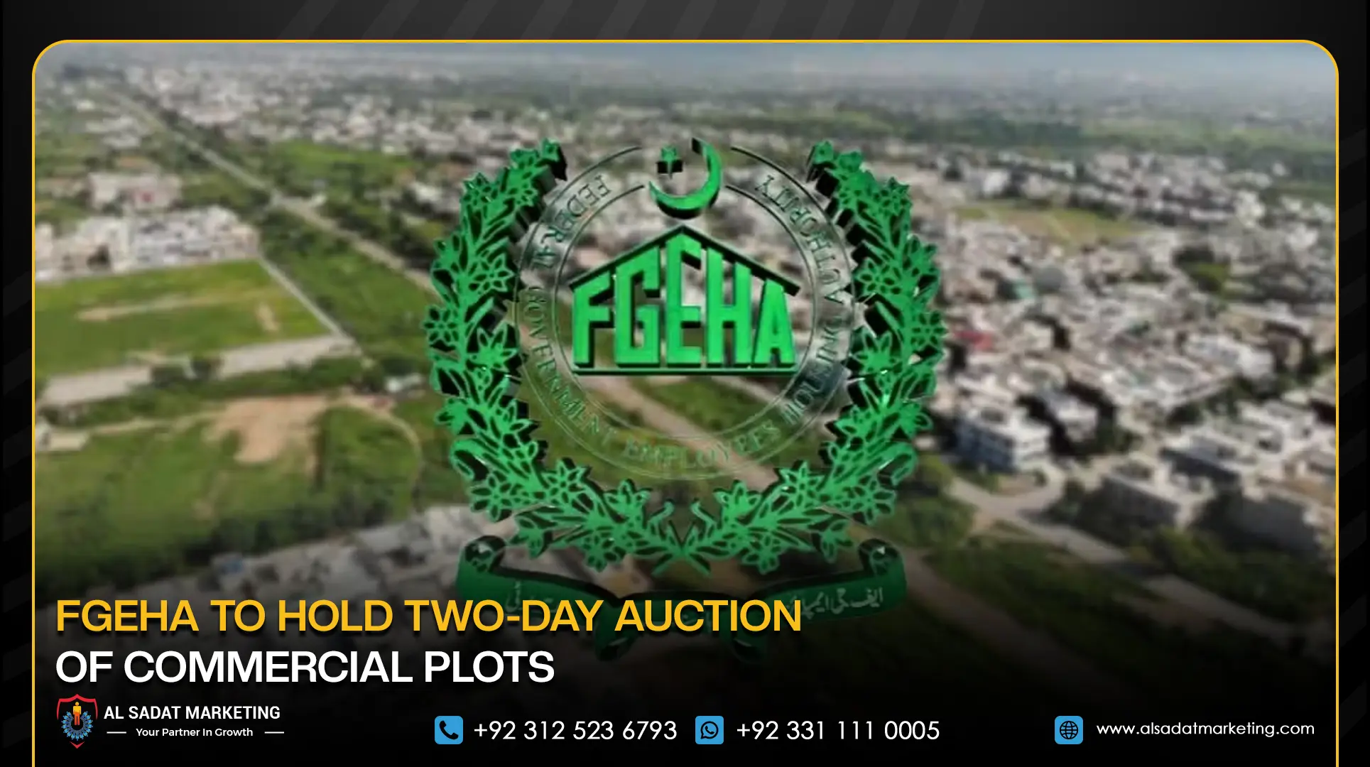FGEHA to Hold Two-Day Auction of Commercial Plots