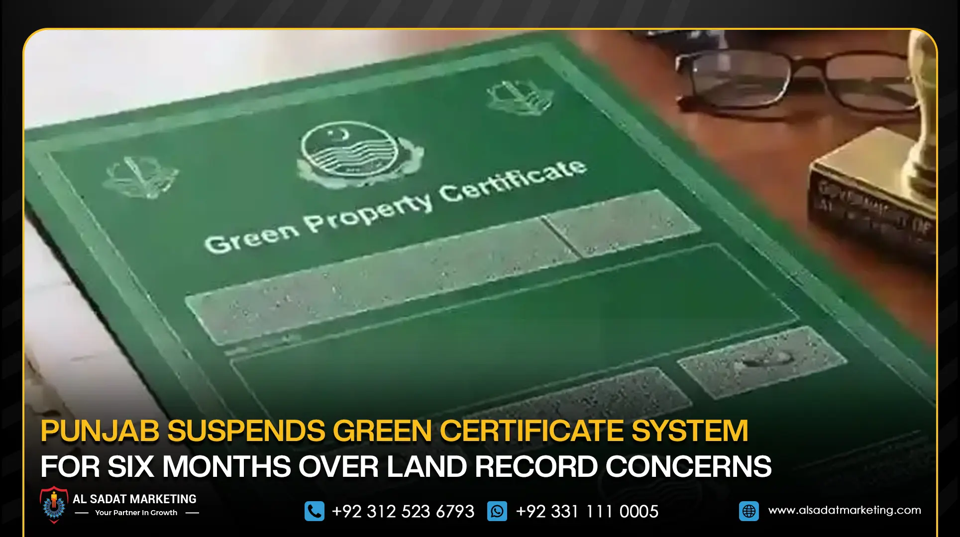 Punjab Suspends Green Certificate System for Six Months Over Land Record Concerns