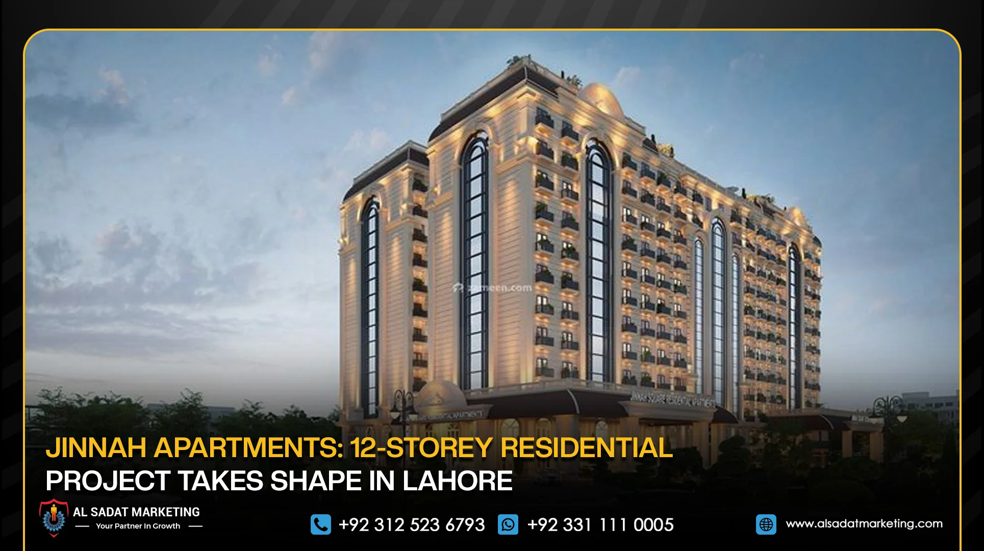 Jinnah Apartments: 12-Storey Residential Project Takes Shape in Lahore