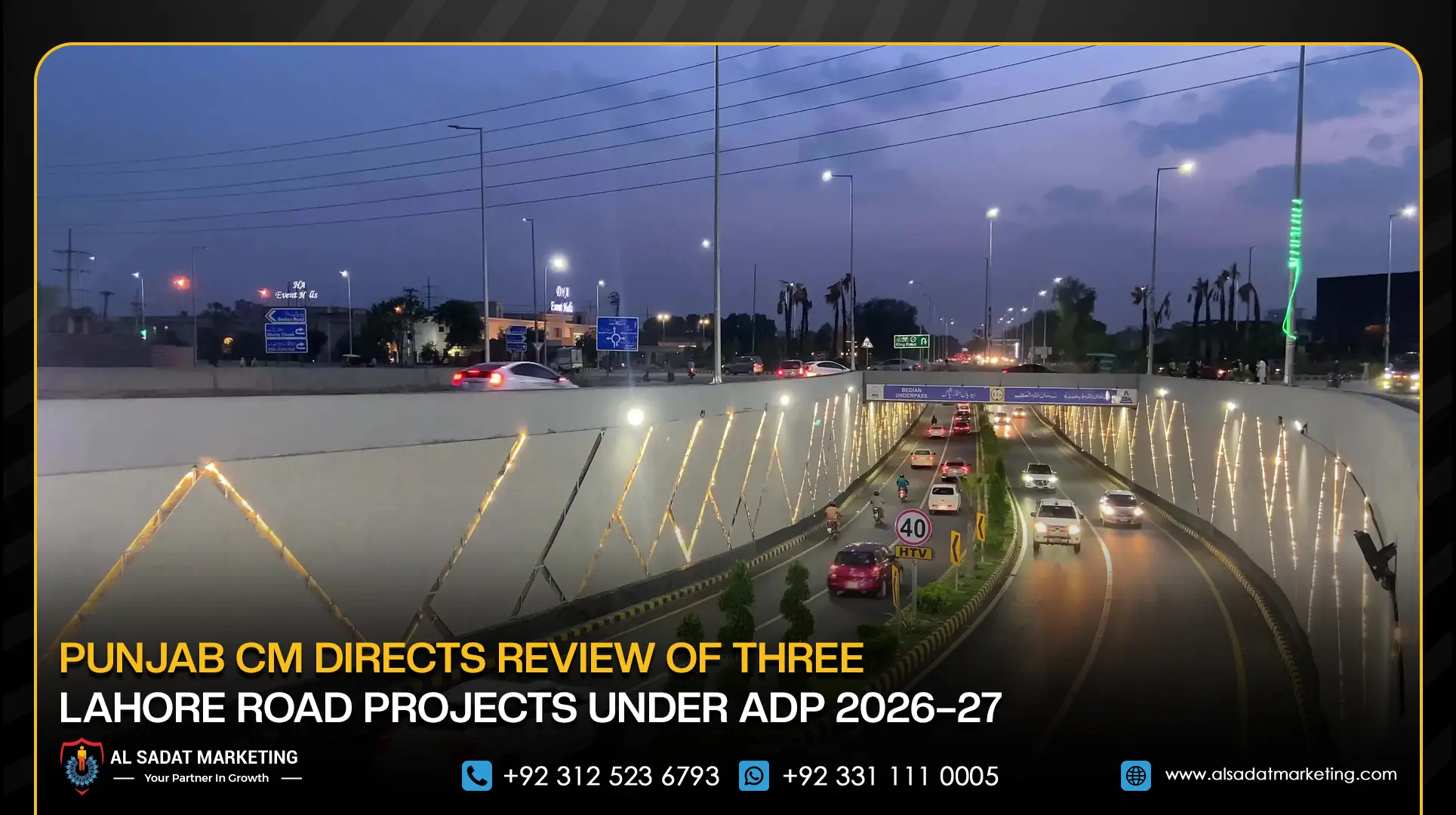 Punjab CM Directs Review of Three Lahore Road Projects Under ADP 2026–27