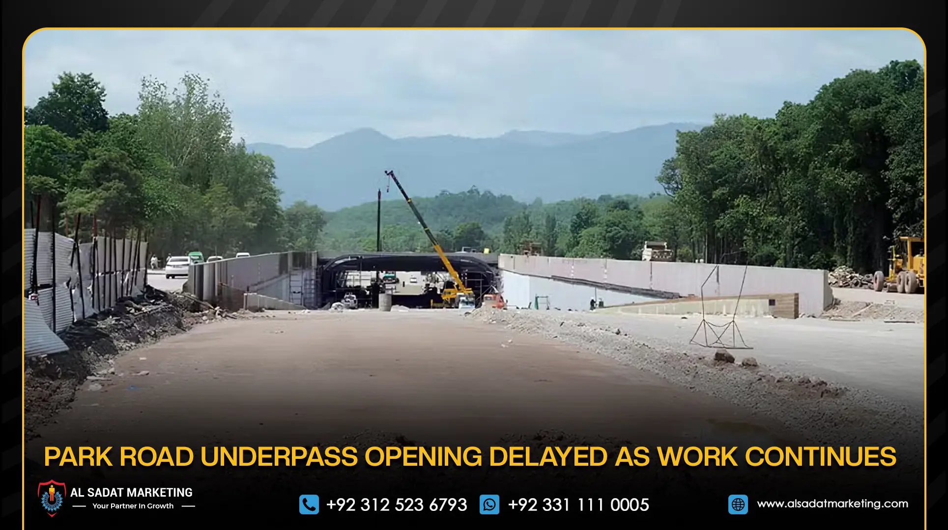 Park Road Underpass Opening Delayed as Work Continues