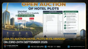 CDA to Auction Hotel Plots in Islamabad on 23rd-24th September 2026
