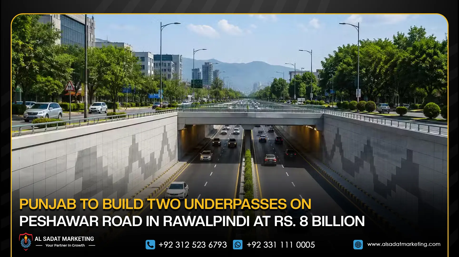 Punjab to Build Two Underpasses on Peshawar Road in Rawalpindi at Rs. 8 Billion