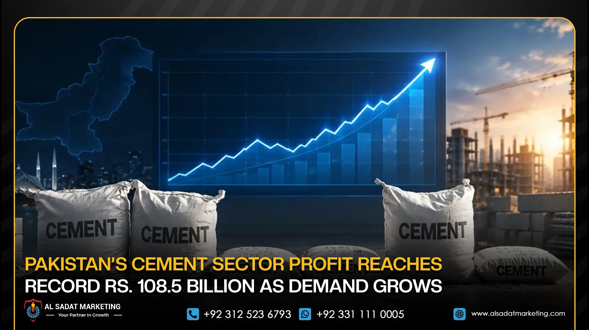 Pakistan’s Cement Sector Profit Reaches Record Rs. 108.5 Billion as Demand Grows
