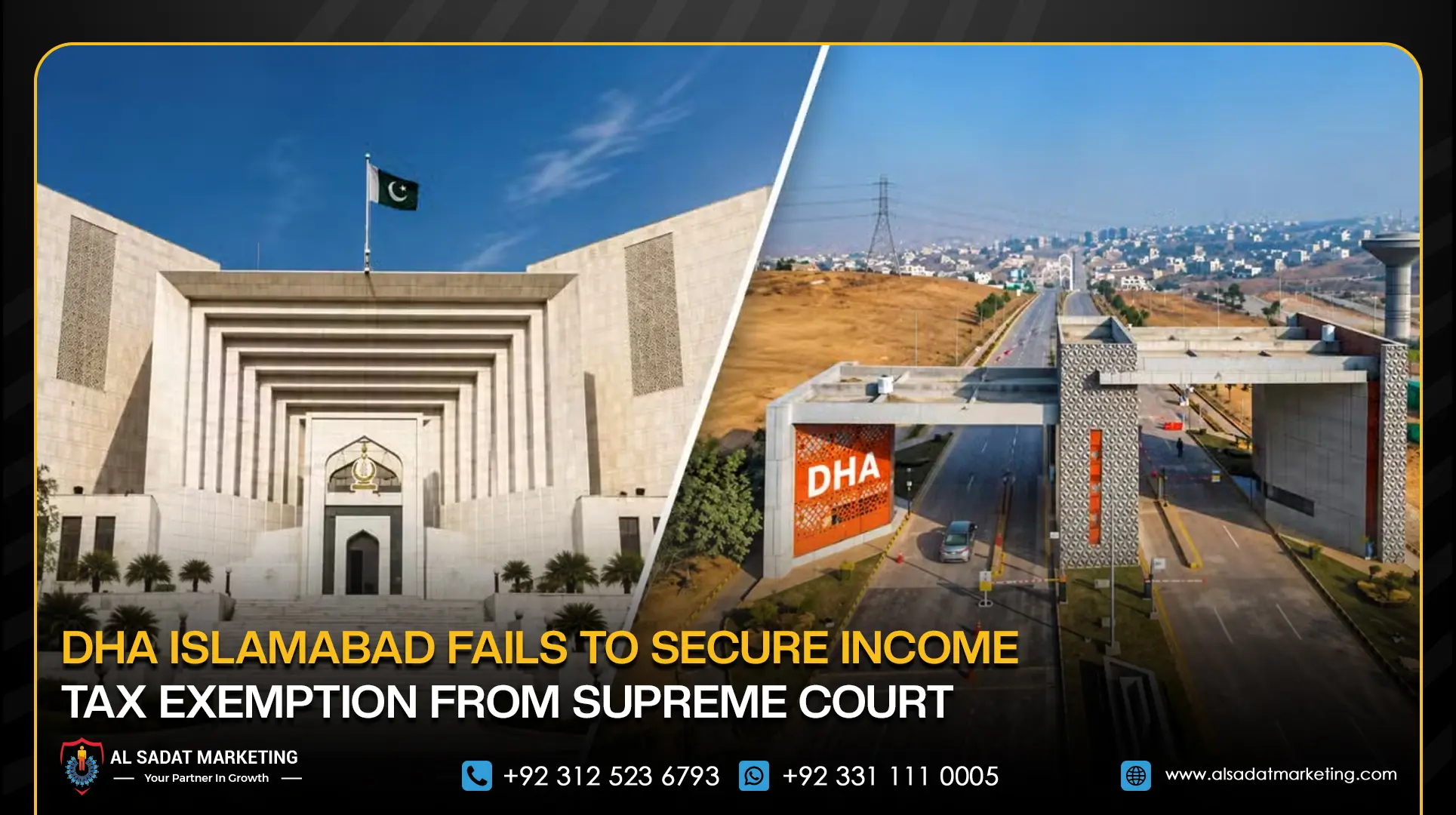 DHA Islamabad Fails to Secure Income Tax Exemption from Supreme Court