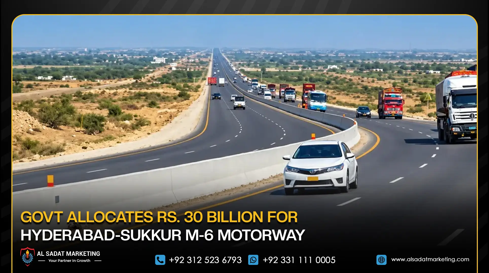 Govt Allocates Rs. 30 Billion for Hyderabad-Sukkur M-6 Motorway