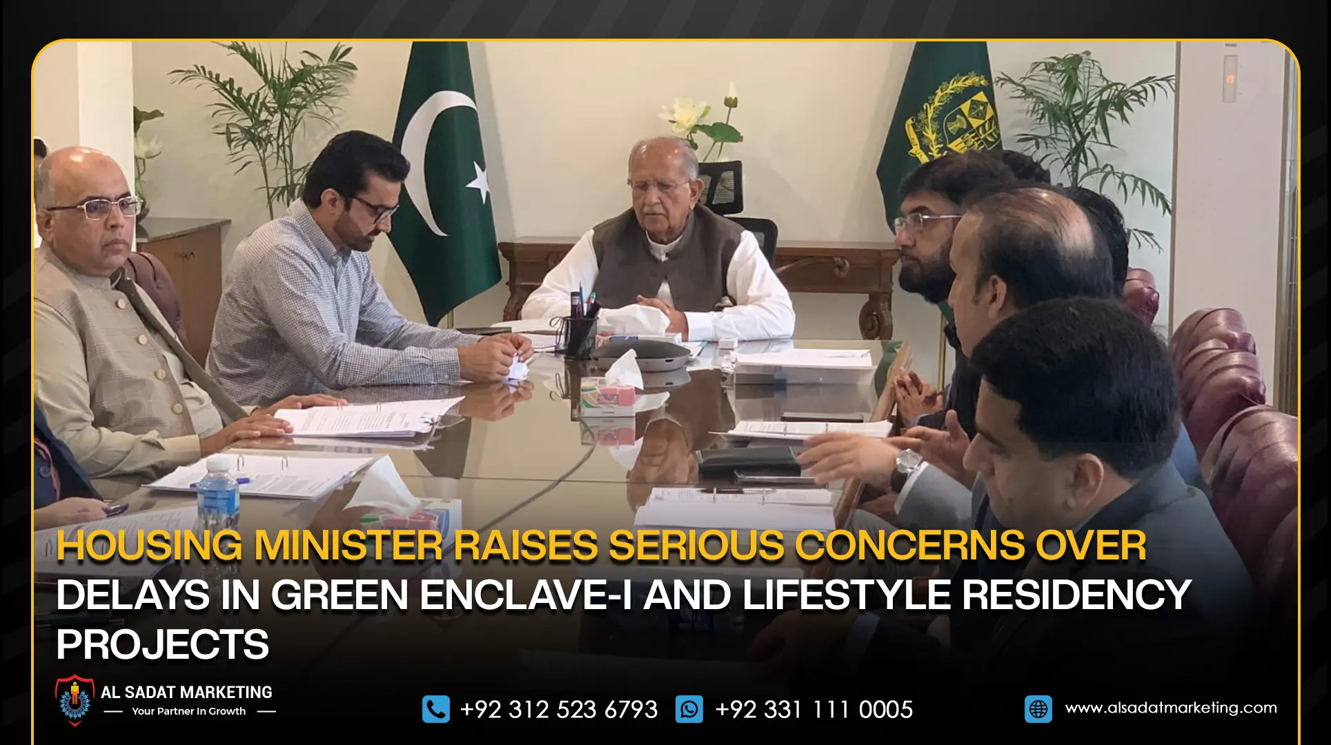 Housing Minister Raises Serious Concerns Over Delays in Green Enclave-I and Lifestyle Residency Projects