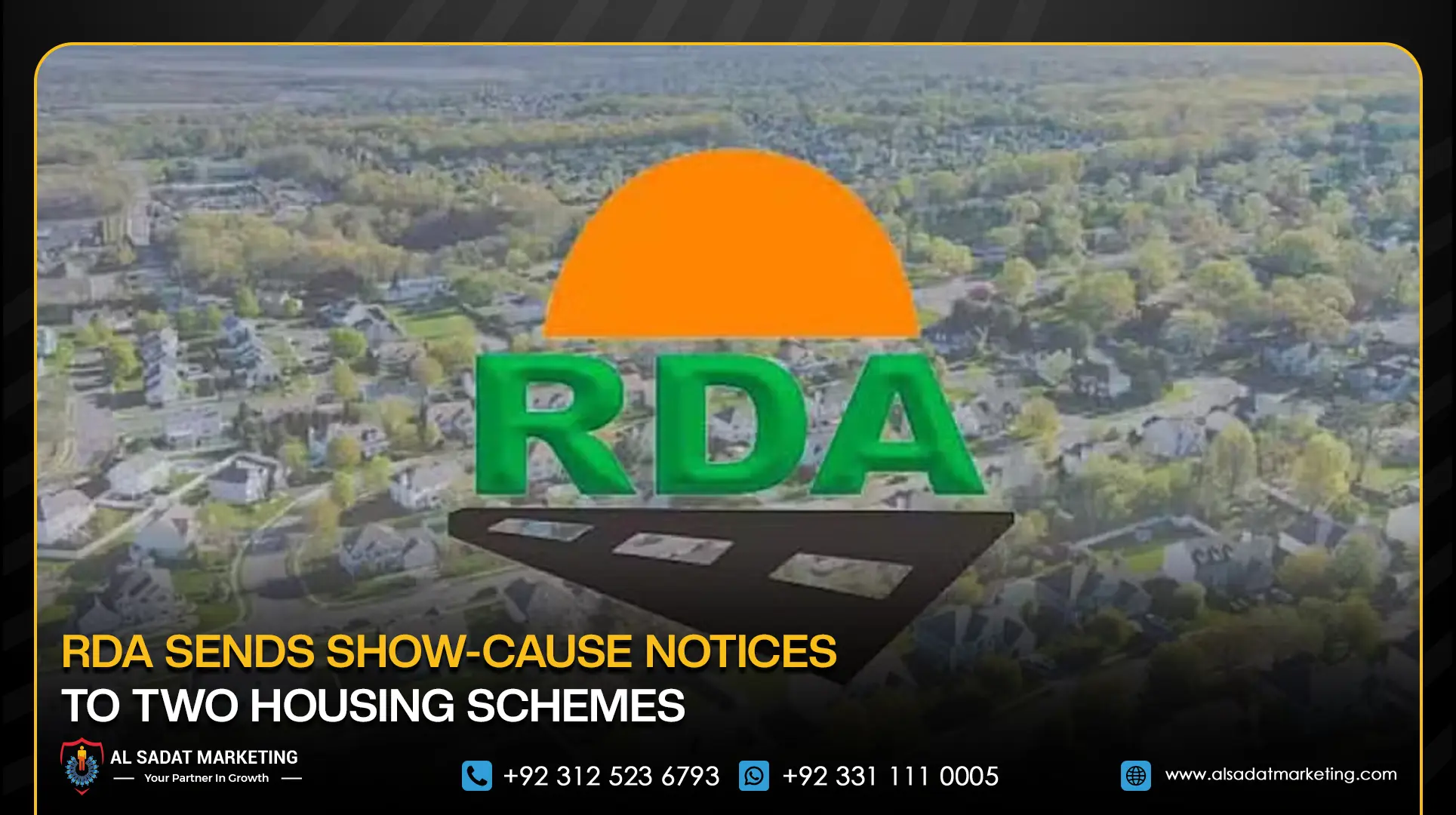 RDA Sends Show-Cause Notices to Two Housing Schemes