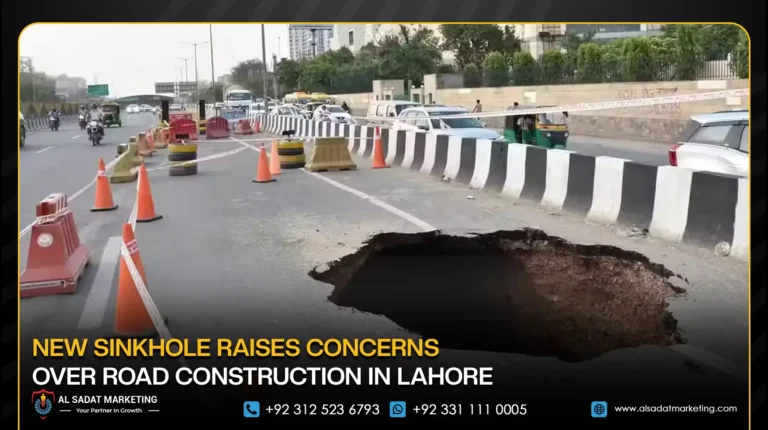 New Sinkhole Raises Concerns Over Road Construction in Lahore