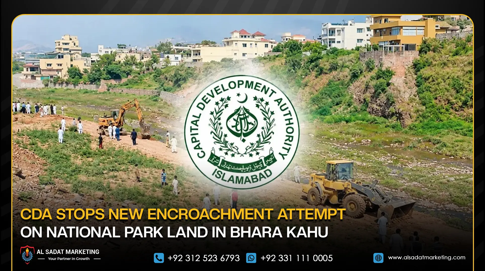CDA Stops New Encroachment Attempt on National Park Land in Bhara Kahu