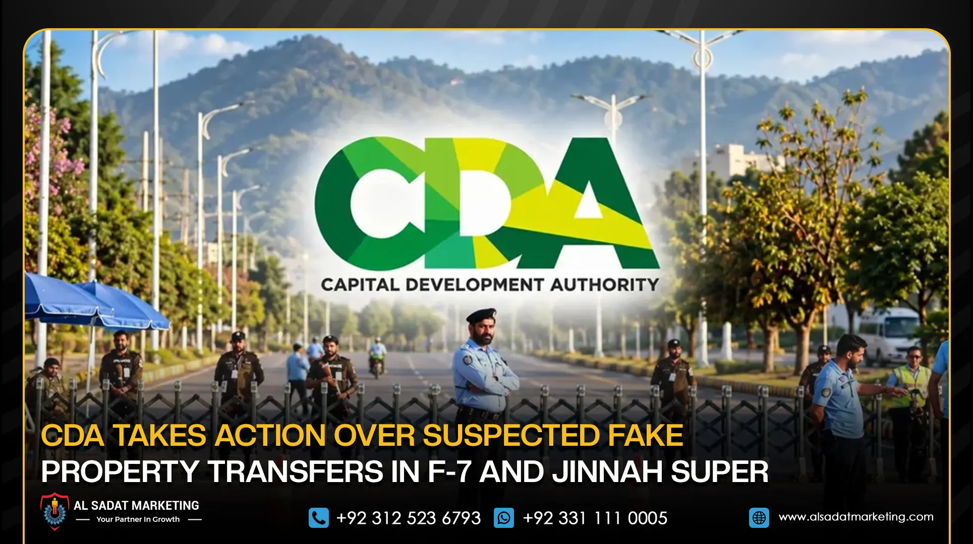 CDA Takes Action Over Suspected Fake Property Transfers in F-7 and Jinnah Super