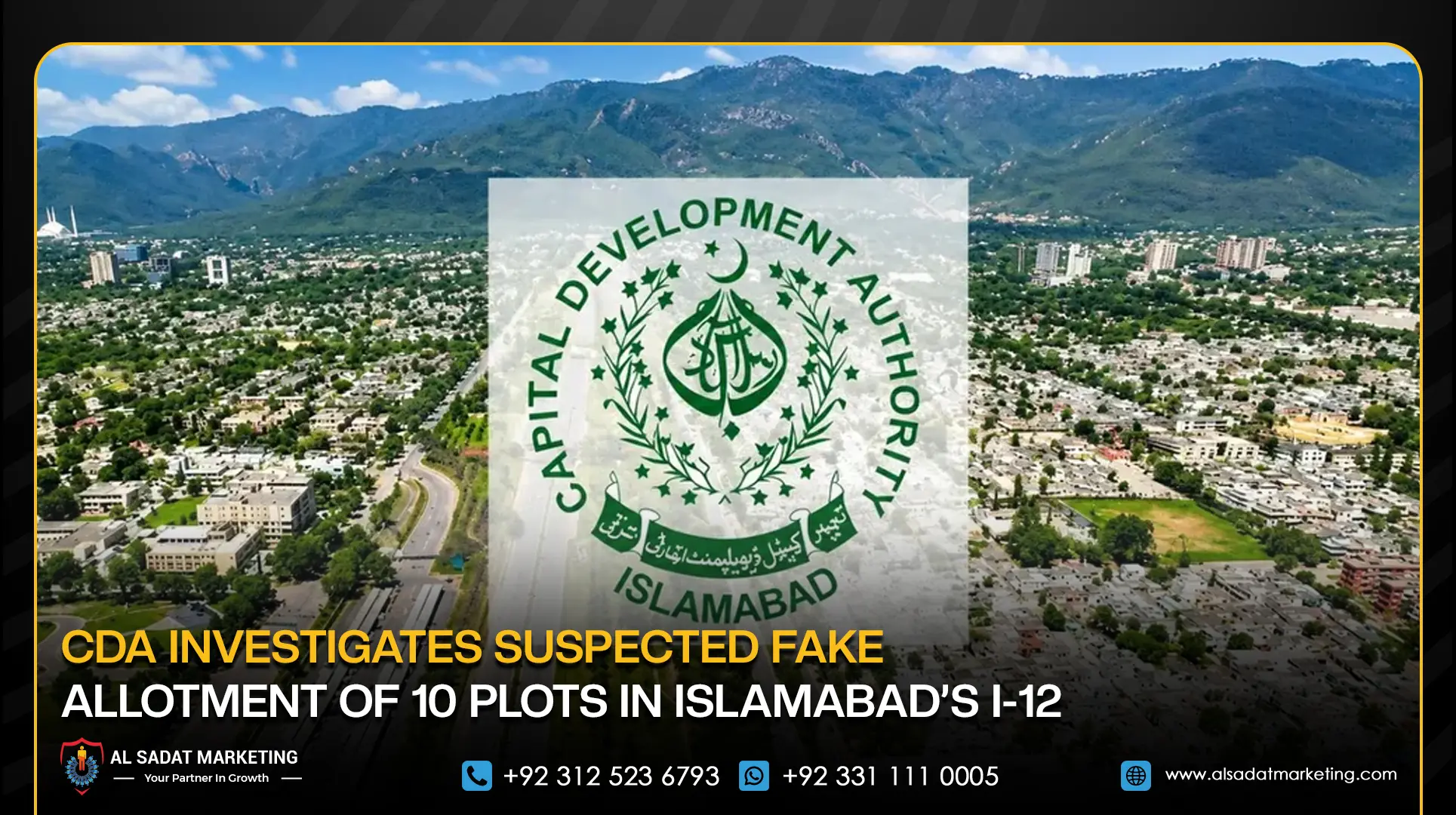 CDA Investigates Suspected Fake Allotment of 10 Plots in Islamabad’s I-12