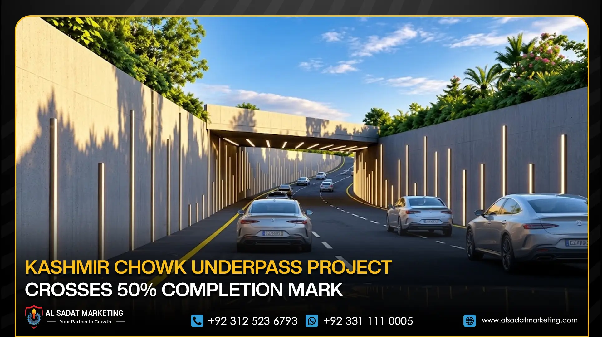 Kashmir Chowk Underpass Project Crosses 50% Completion Mark