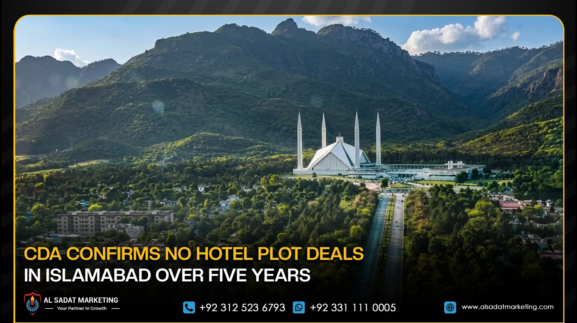CDA Confirms No Hotel Plot Deals in Islamabad Over Five Years