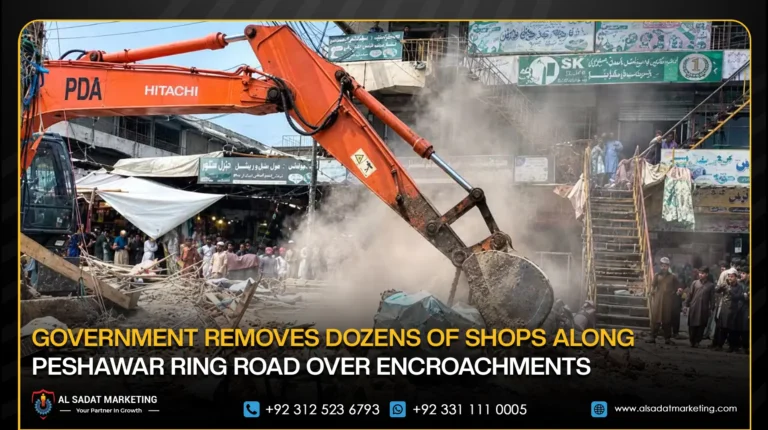 Government Removes Dozens of Shops Along Peshawar Ring Road Over Encroachments