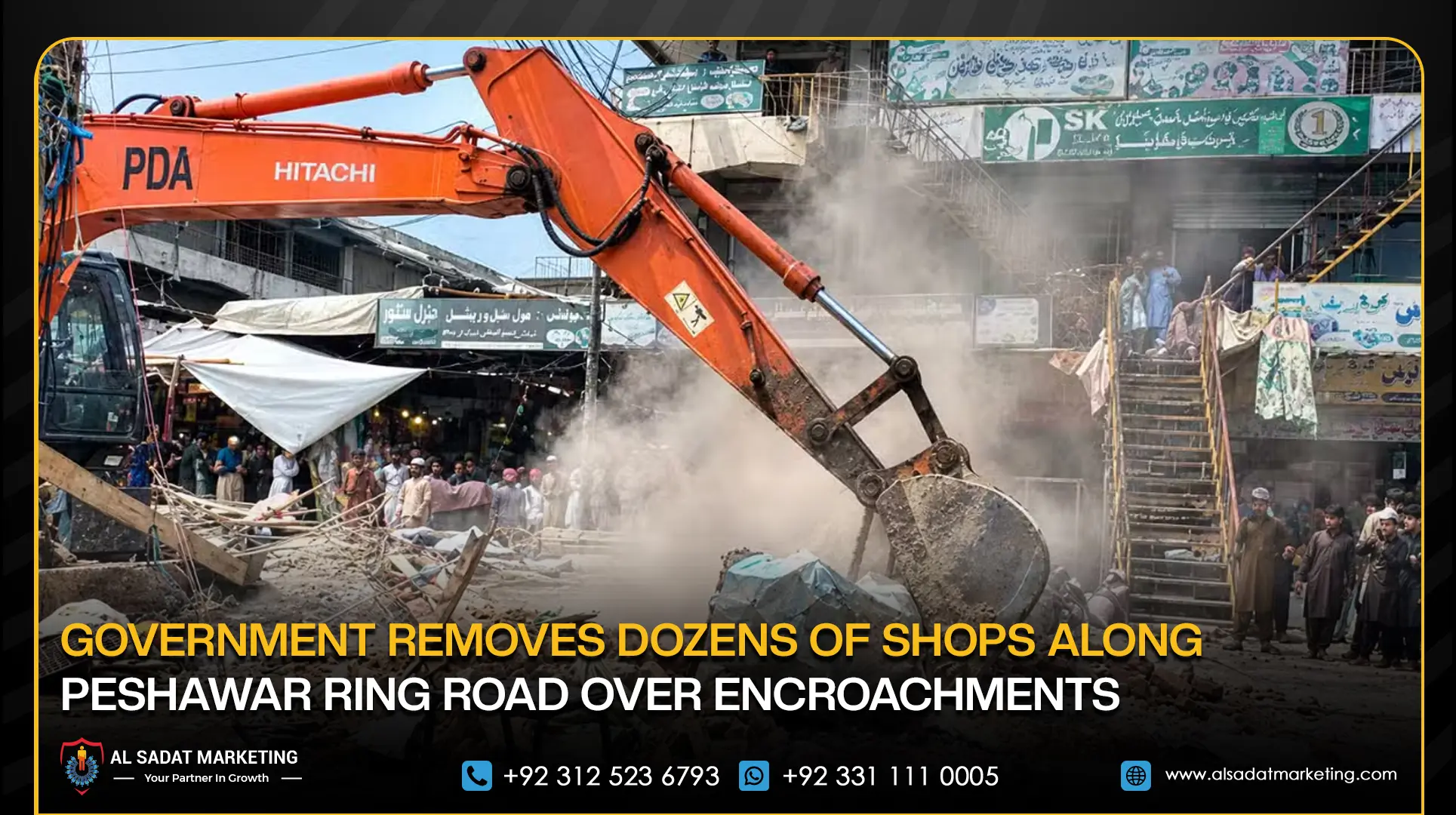 Government Removes Dozens of Shops Along Peshawar Ring Road Over Encroachments
